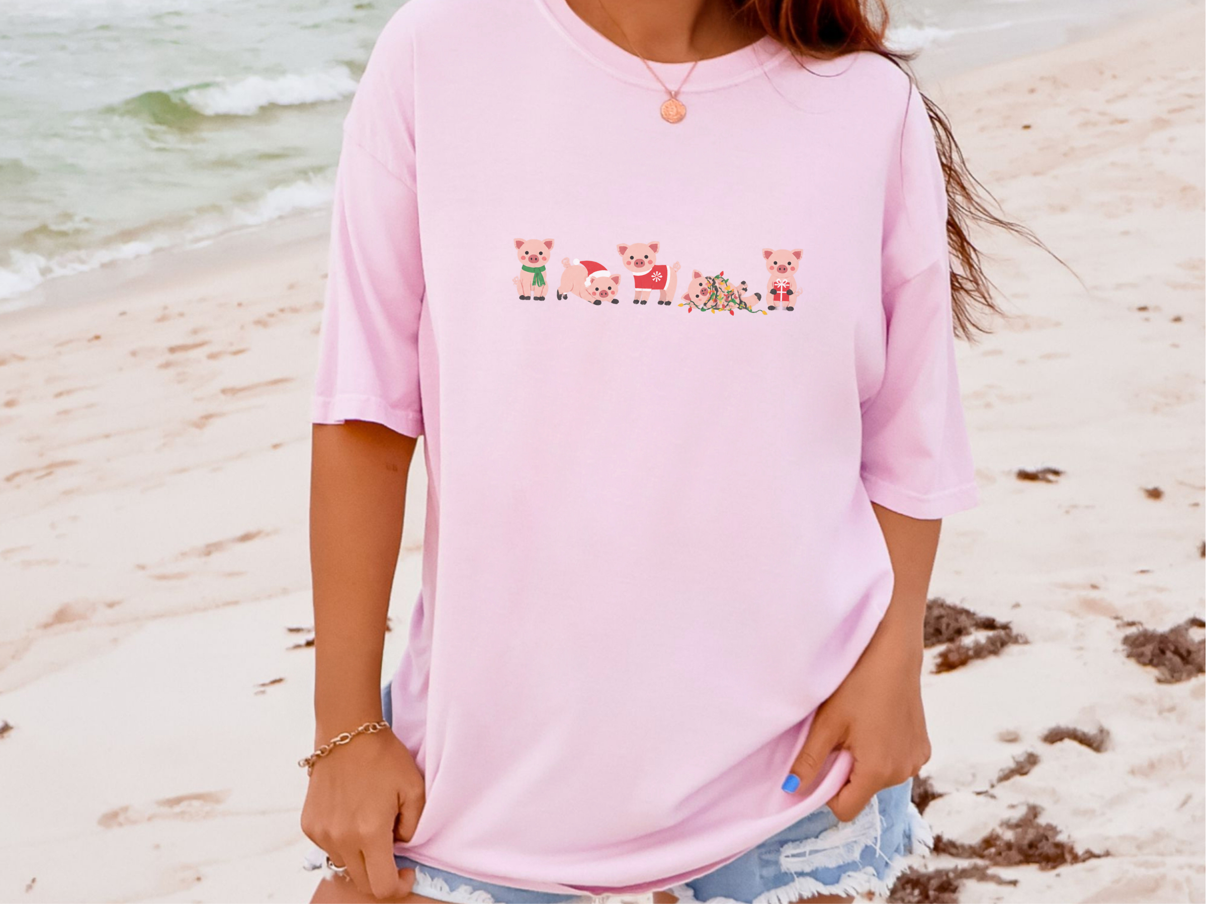 Cute Christmas Pigs Lineup funny shirt - photo 6