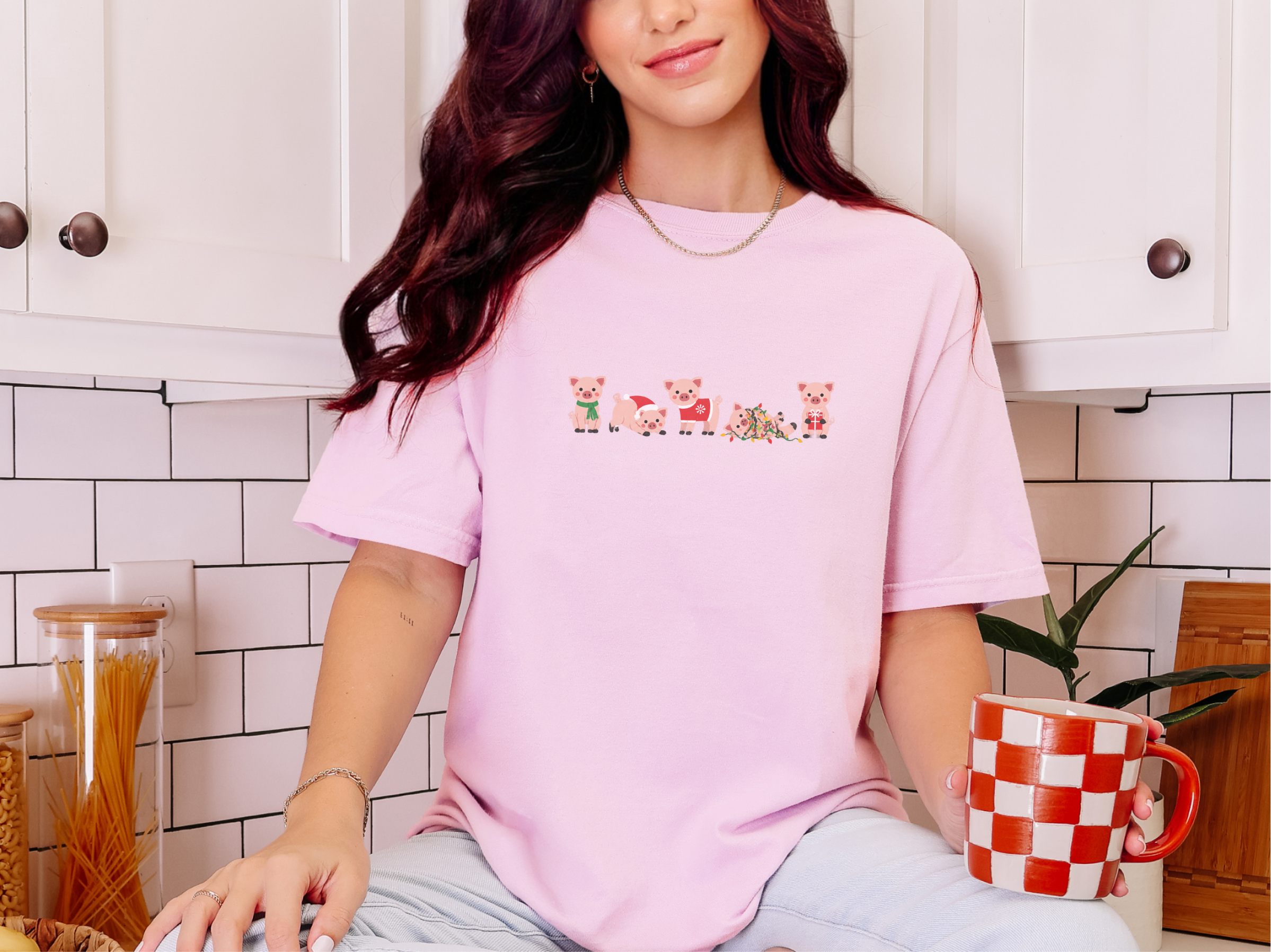 Cute Christmas Pigs Lineup funny shirt - photo 5