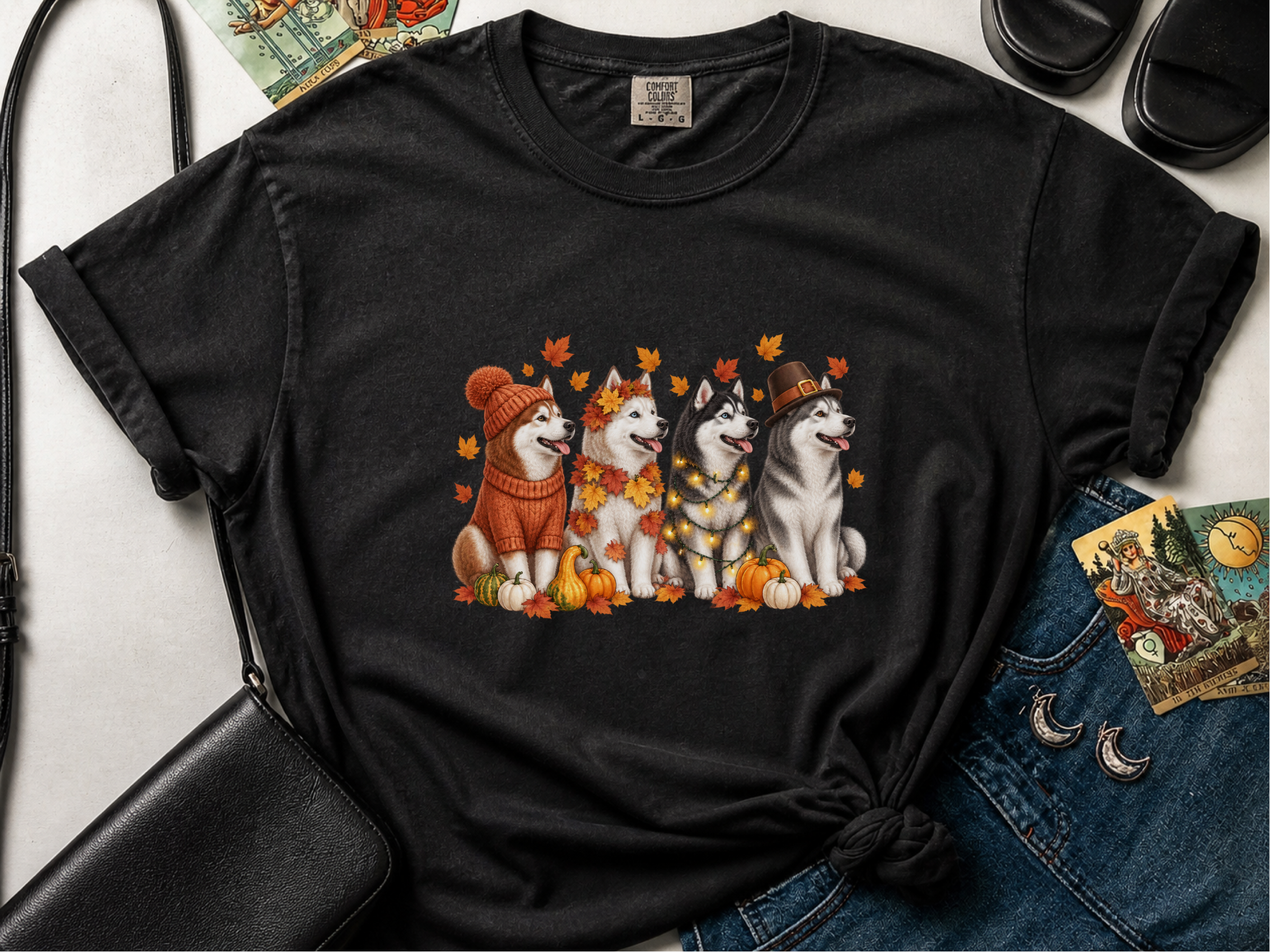 Autumn Huskies Harvest Group