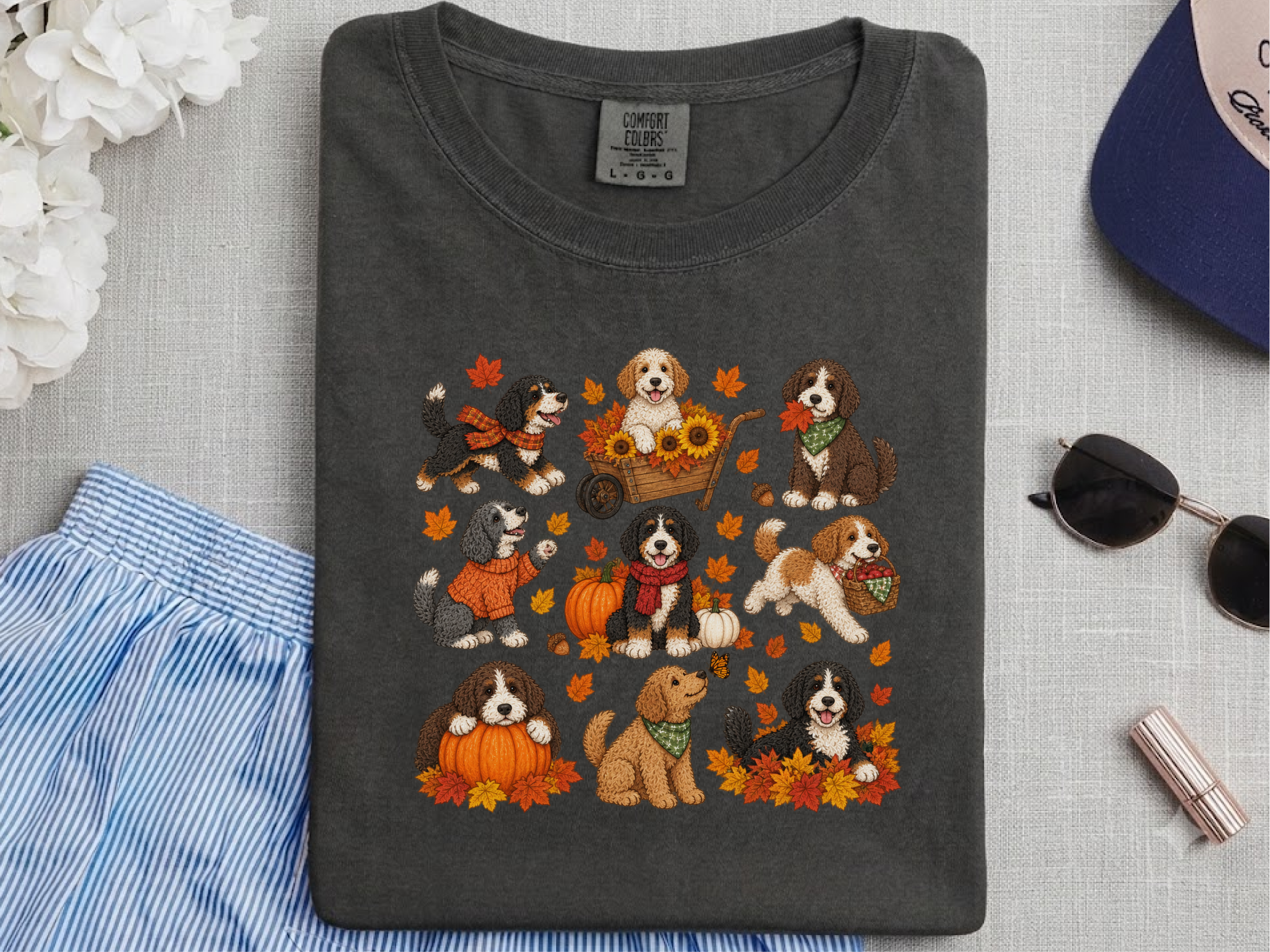 Fall Bernedoodle Dog Autumn Activities doodle dog shirt - photo 5