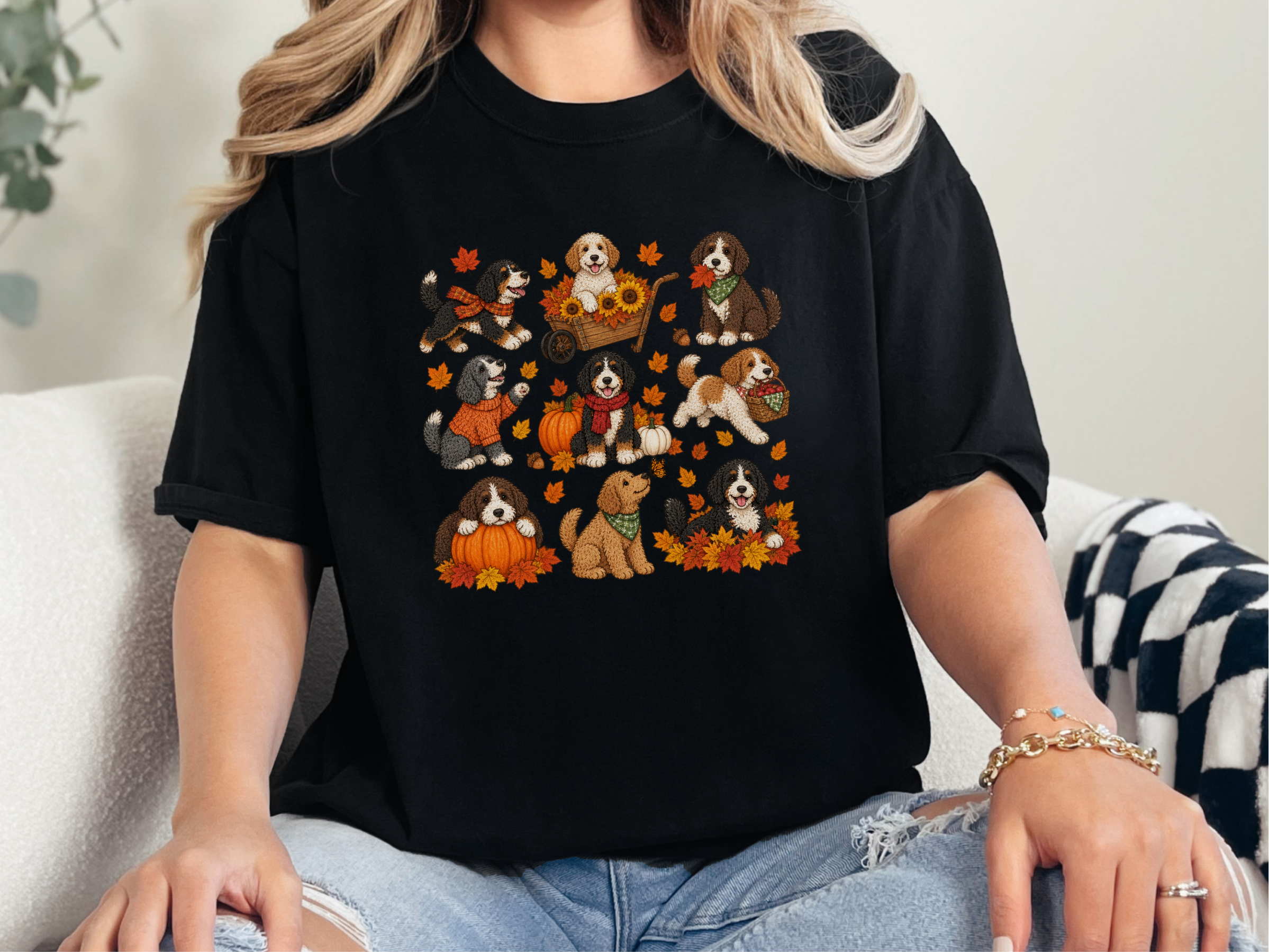 Fall Bernedoodle Dog Autumn Activities doodle dog shirt - photo 2