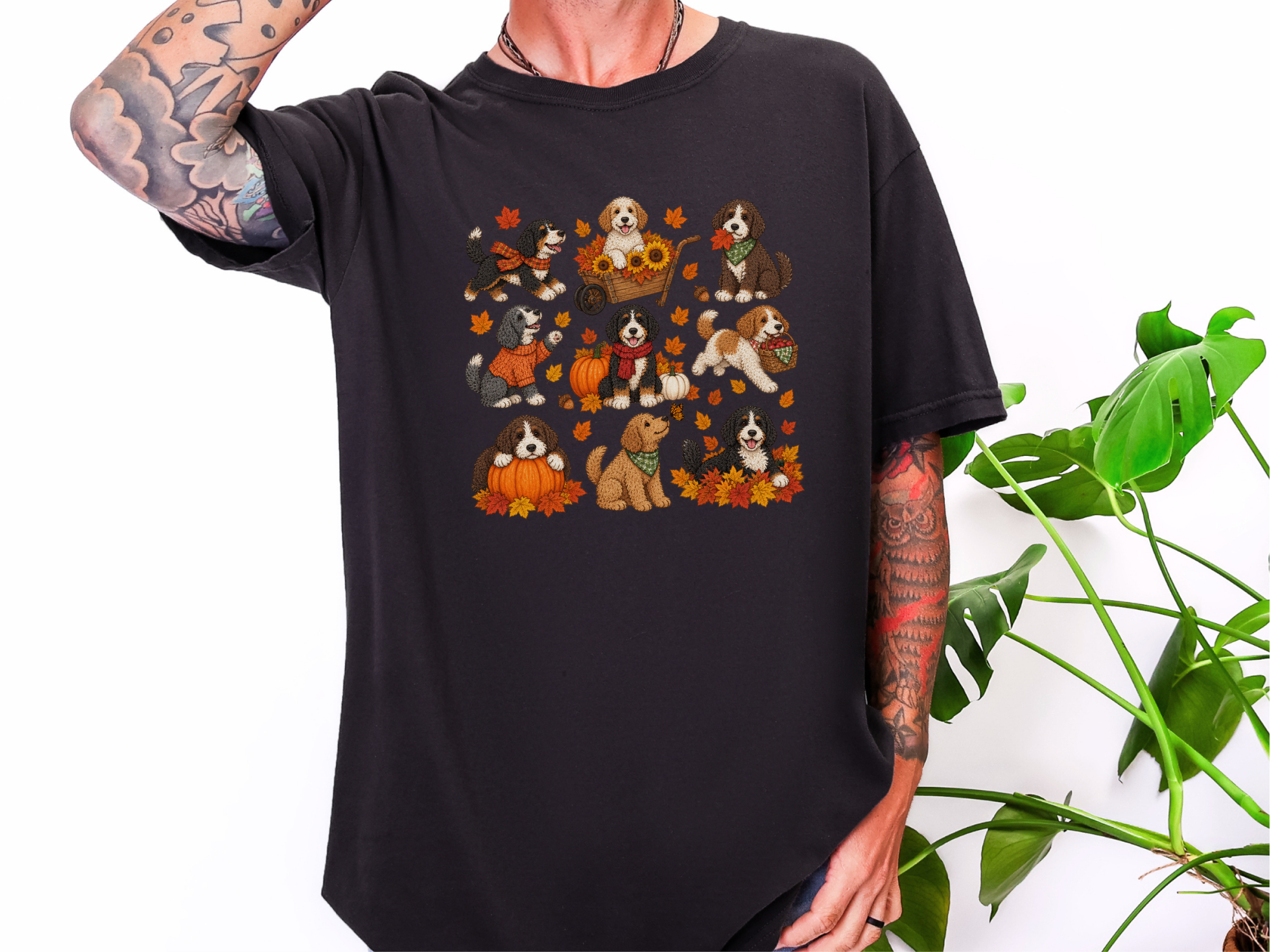 Fall Bernedoodle Dog Autumn Activities doodle dog shirt - photo 4