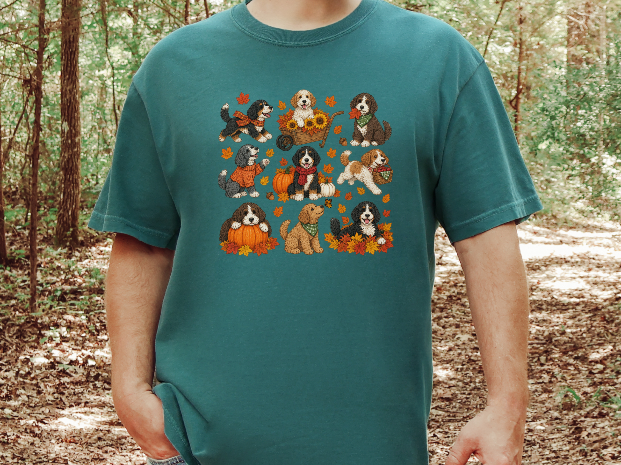 Fall Bernedoodle Dog Autumn Activities doodle dog shirt - photo 8
