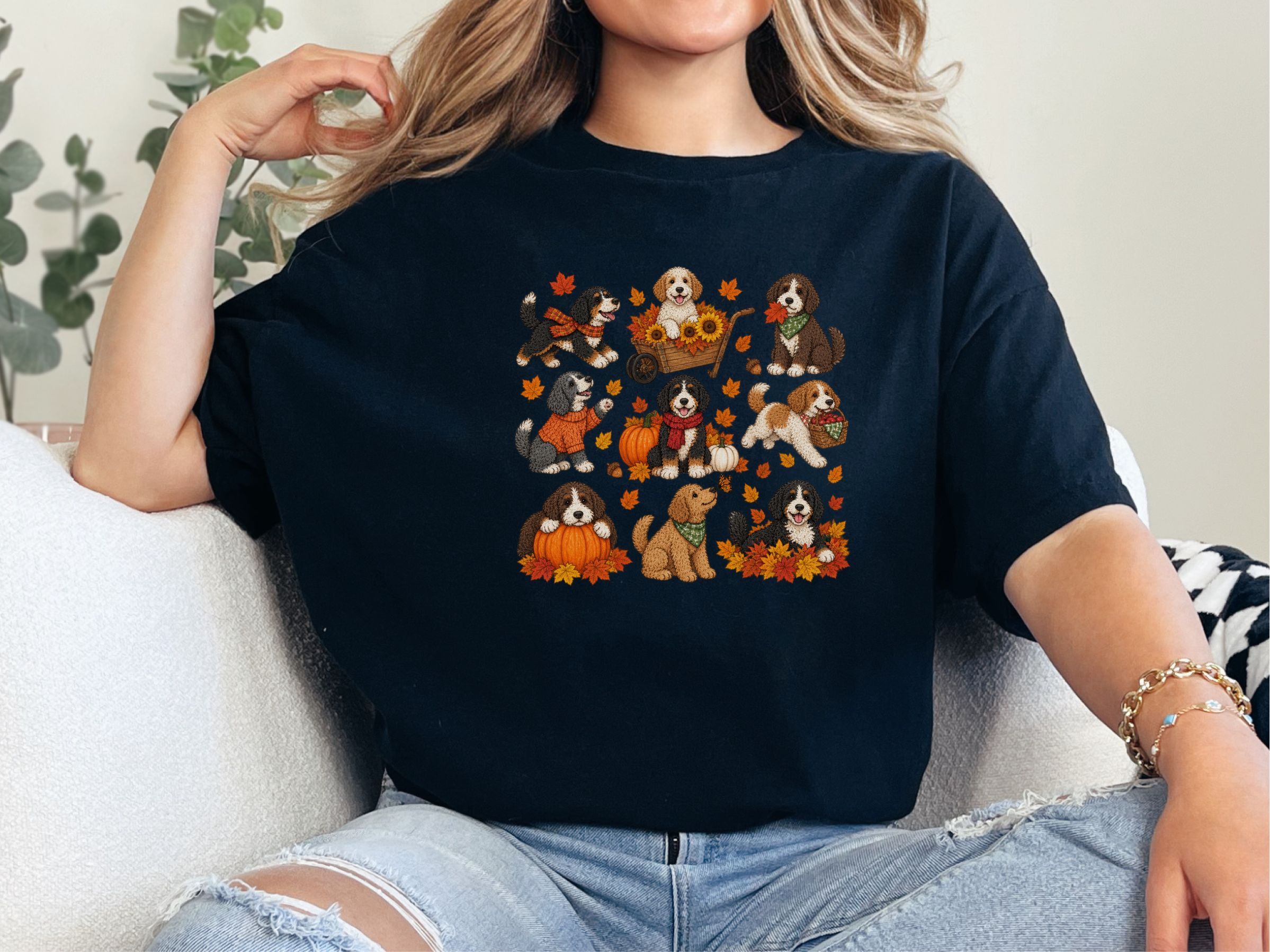 Fall Bernedoodle Dog Autumn Activities doodle dog shirt - photo 3