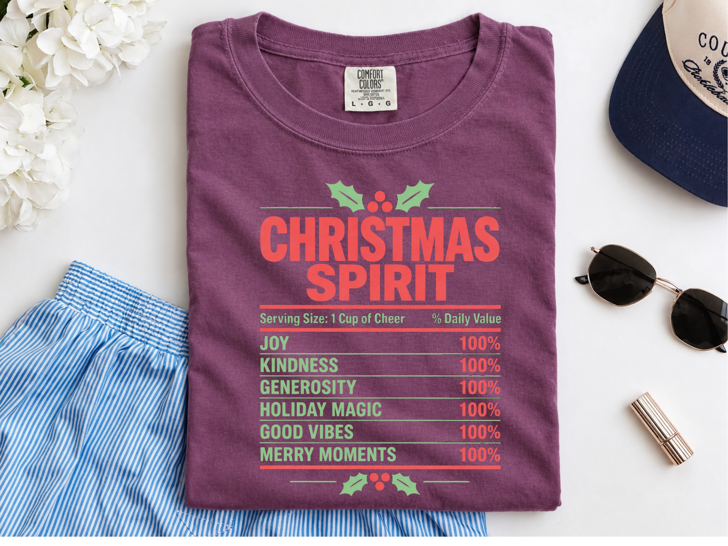 Christmas Spirit Nutrition Facts Label funny shirt - photo 4