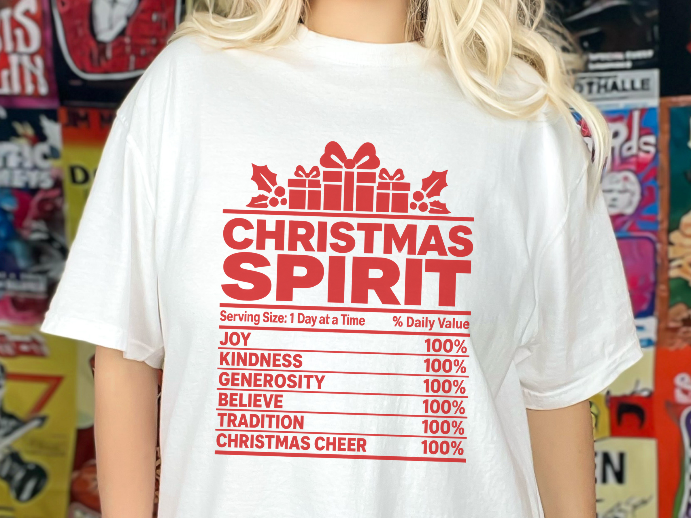 Christmas Spirit Nutrition Label2 funny shirt - photo 2