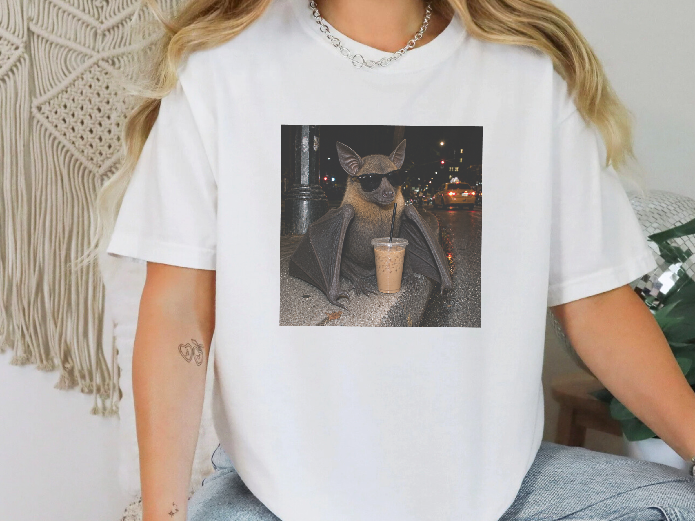 Cool Bat Drinking Coffee funny shirt - photo 2
