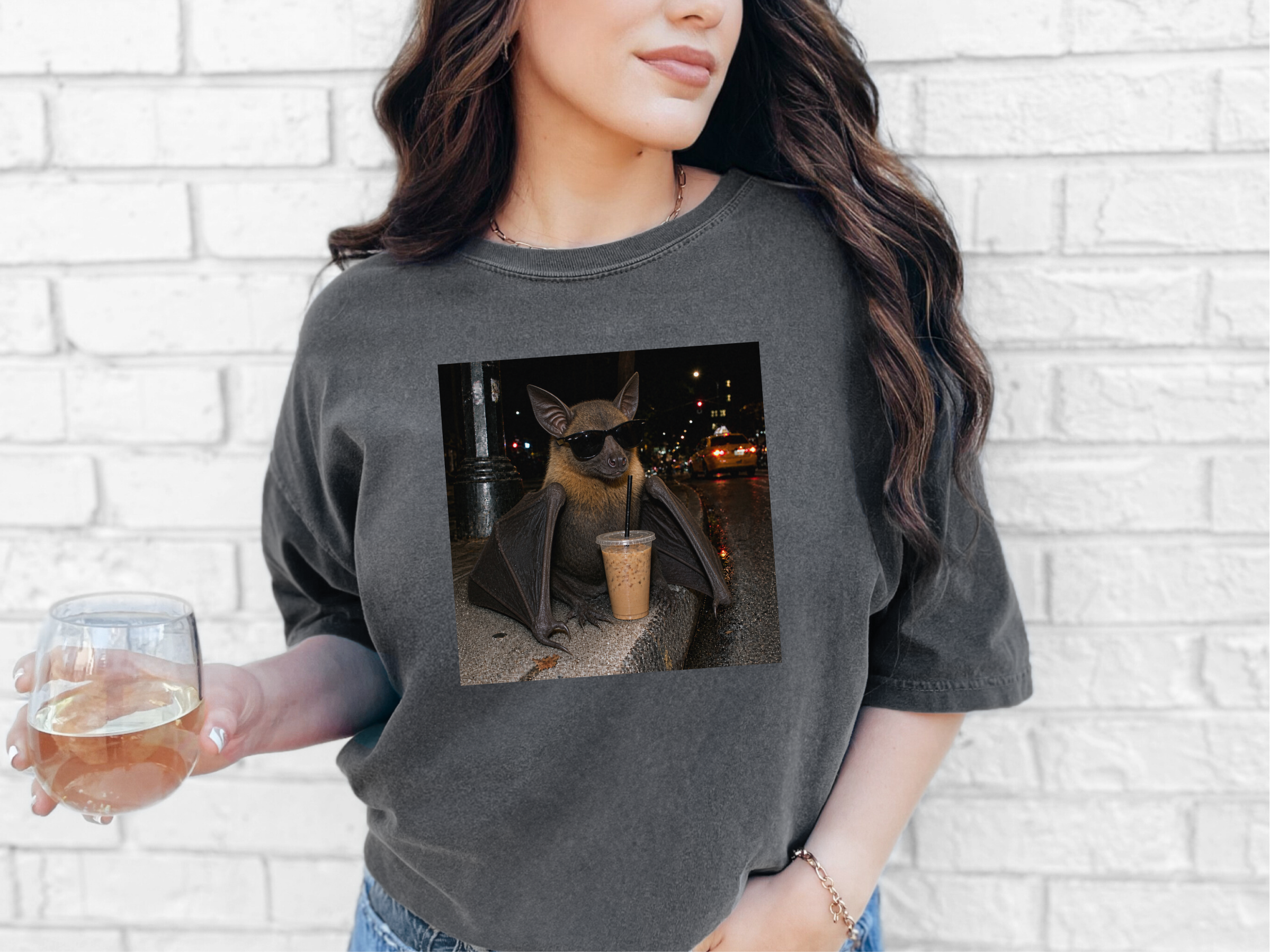 Cool Bat Drinking Coffee funny shirt - photo 5