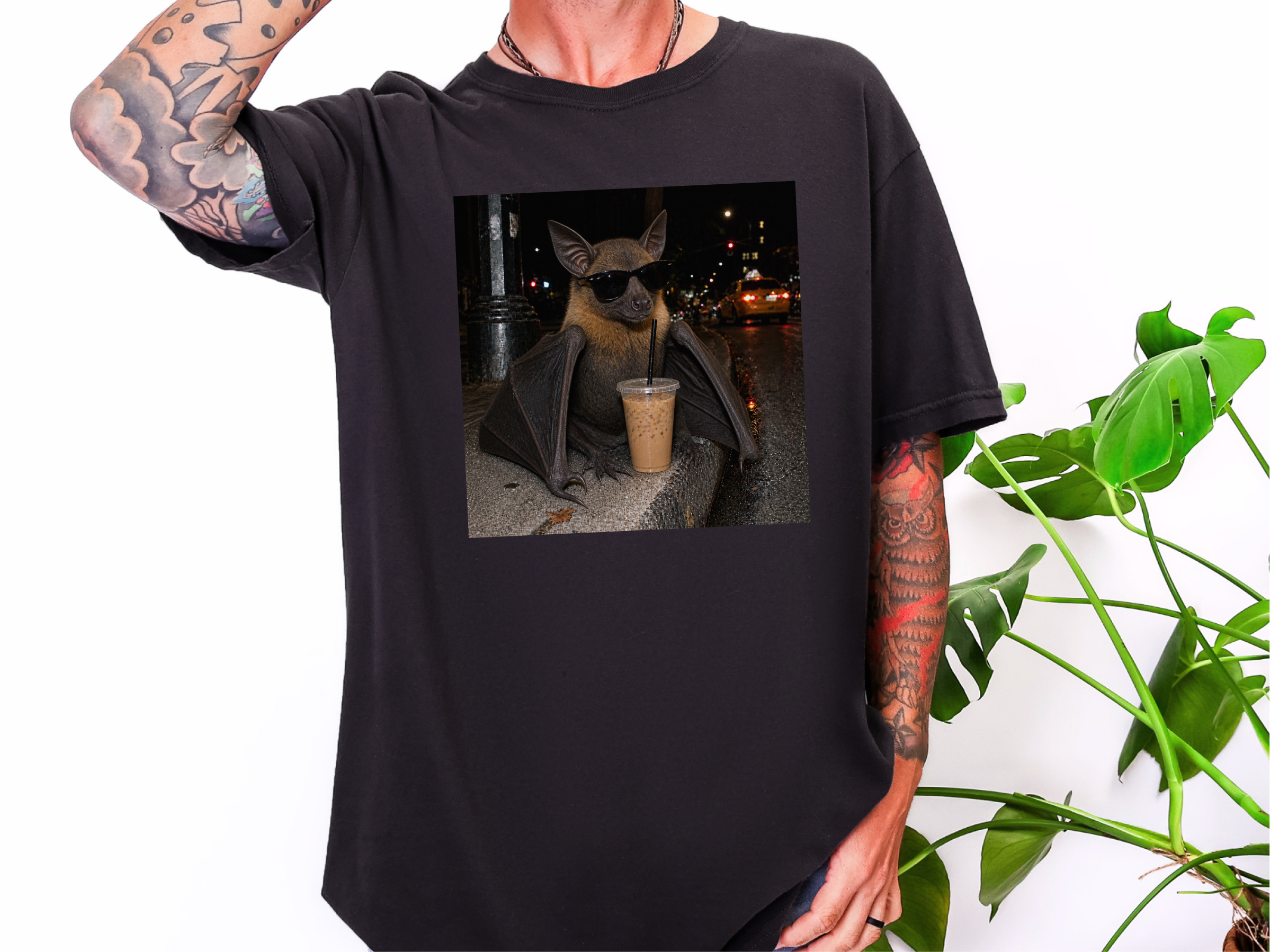 Cool Bat Drinking Coffee funny shirt - photo 4