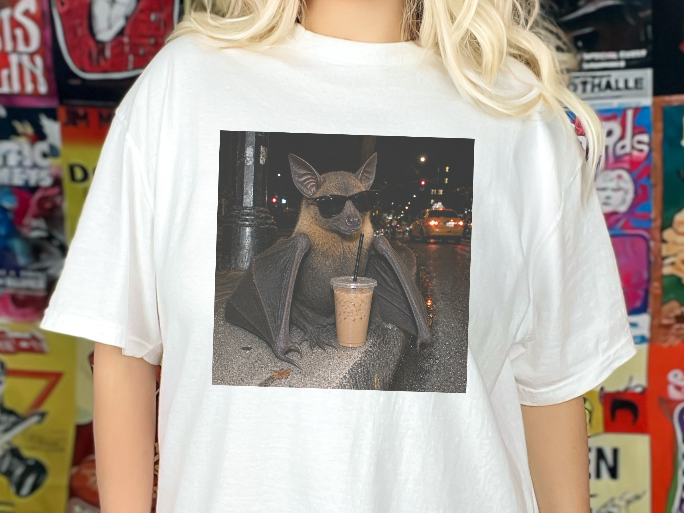 Cool Bat Drinking Coffee funny shirt - photo 1