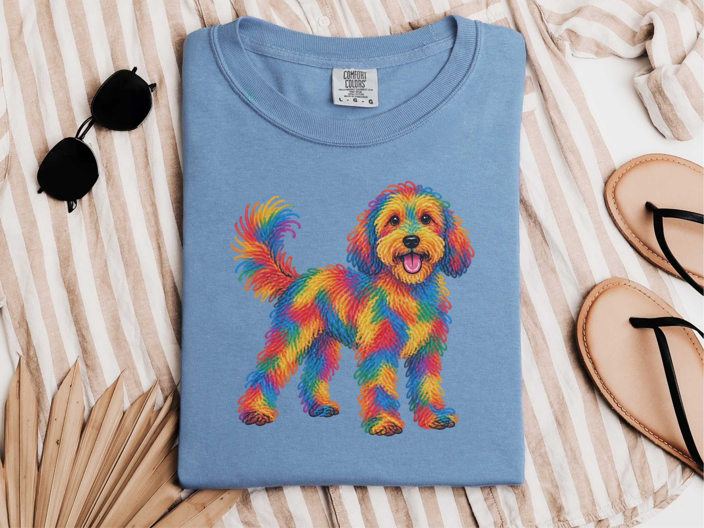 Rainbow Colorful Cockapoo Dog doodle dog shirt - photo 8