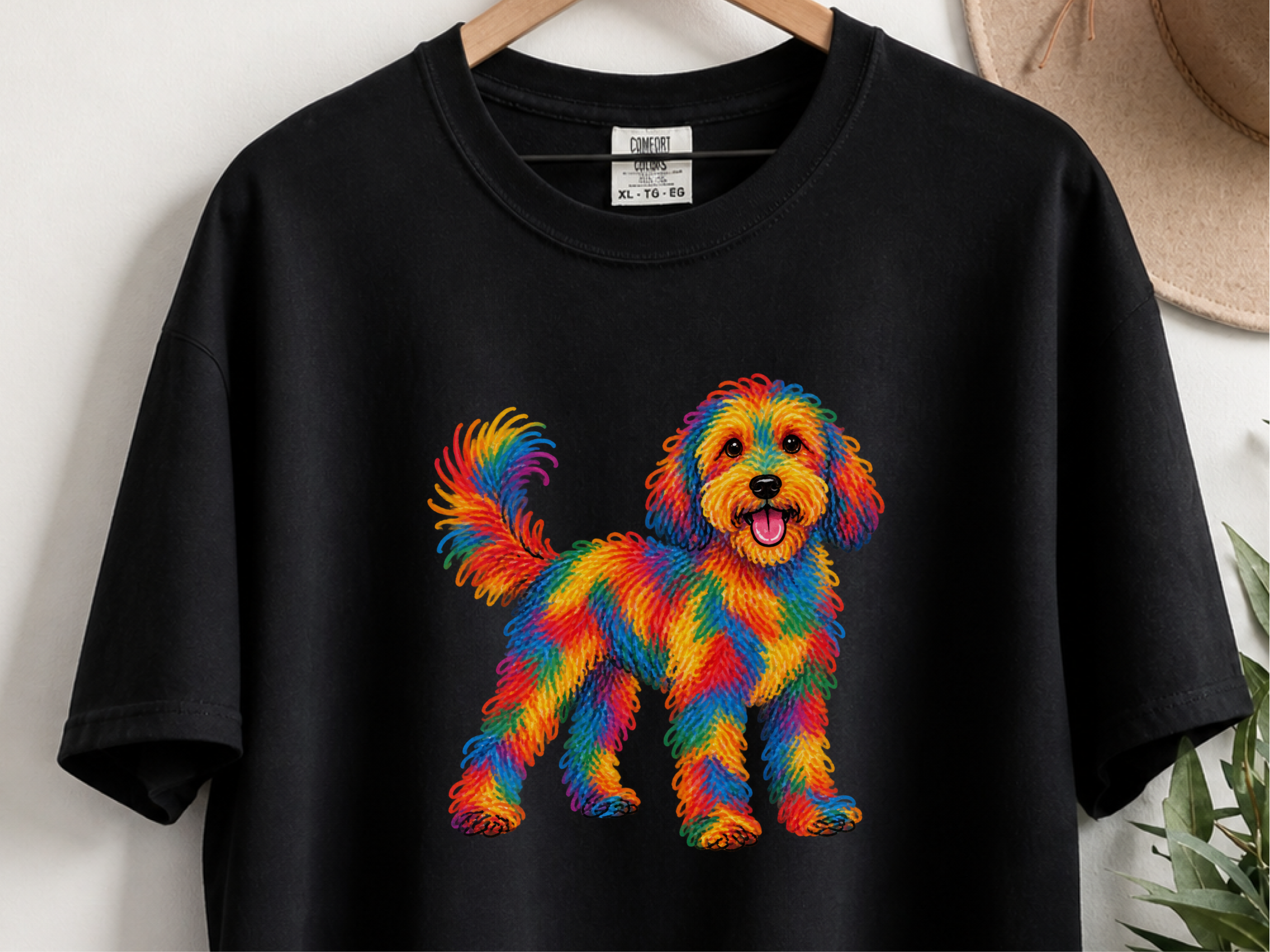 Rainbow Colorful Cockapoo Dog doodle dog shirt - photo 4