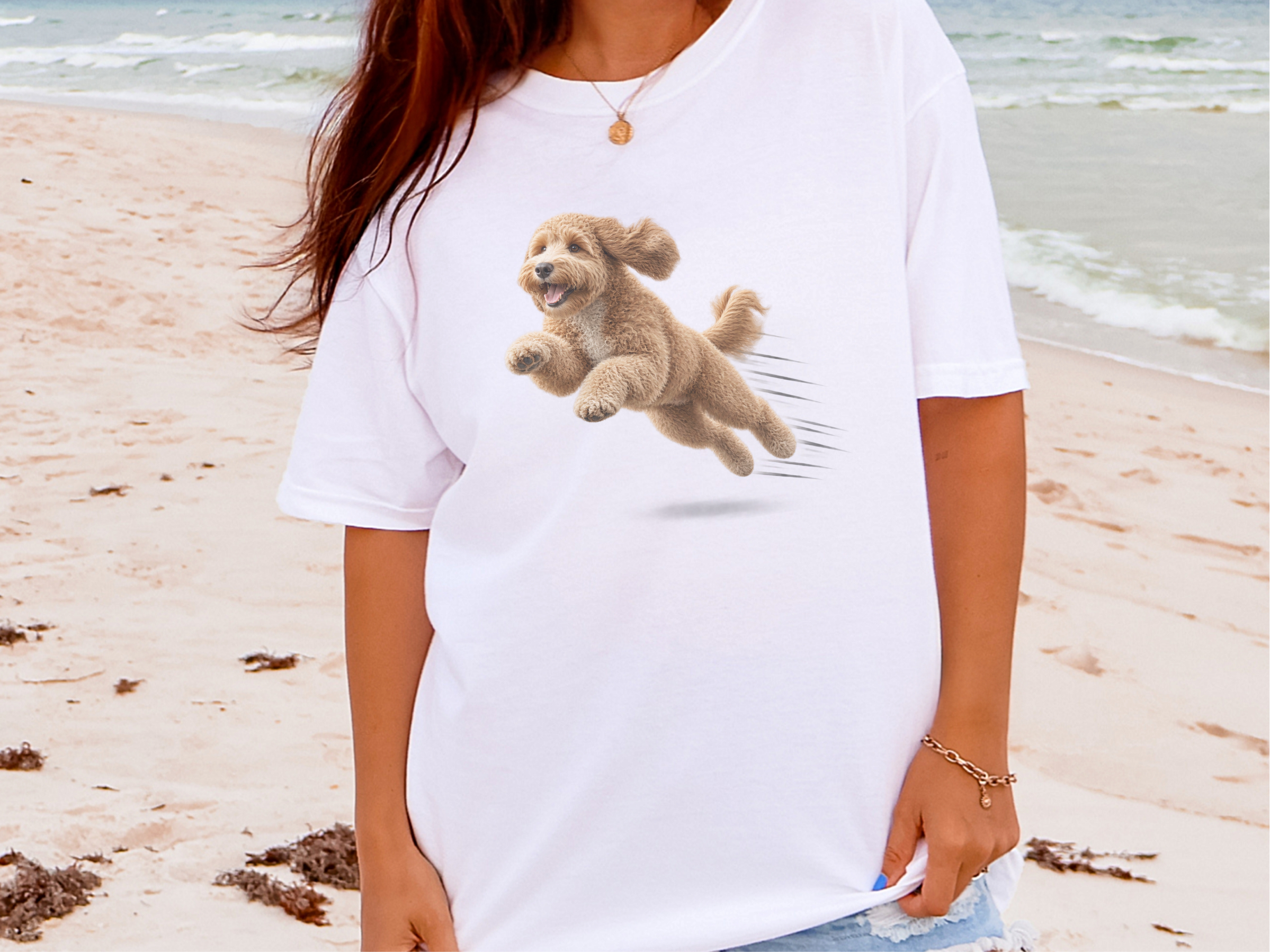 Running Goldendoodle Speed Lines doodle dog shirt - photo 1