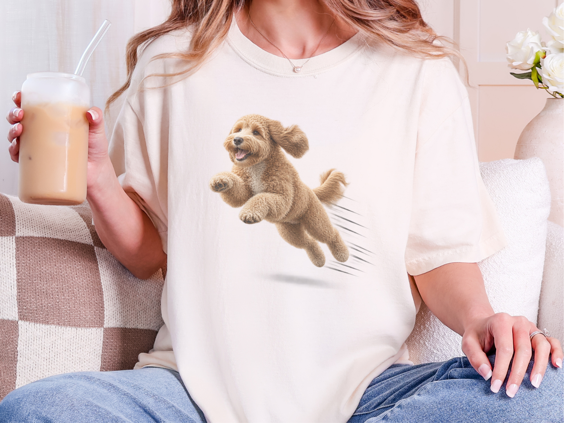 Running Goldendoodle Speed Lines doodle dog shirt - photo 8