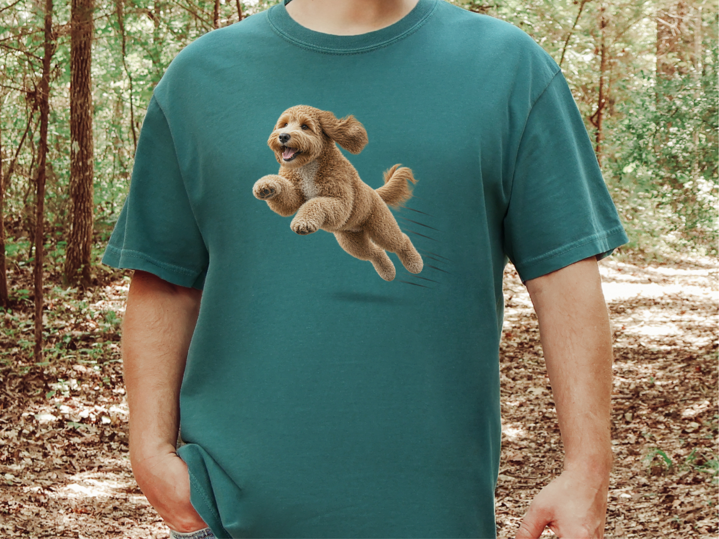 Running Goldendoodle Speed Lines doodle dog shirt - photo 7