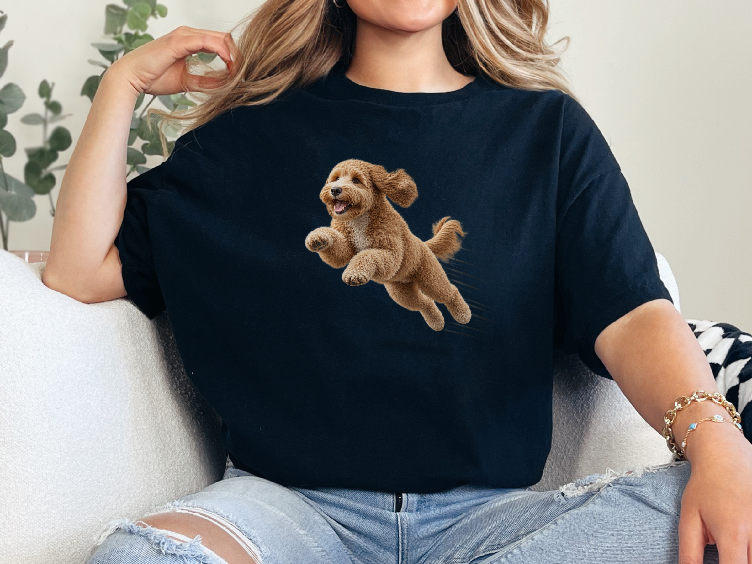 Running Goldendoodle Speed Lines doodle dog shirt - photo 3