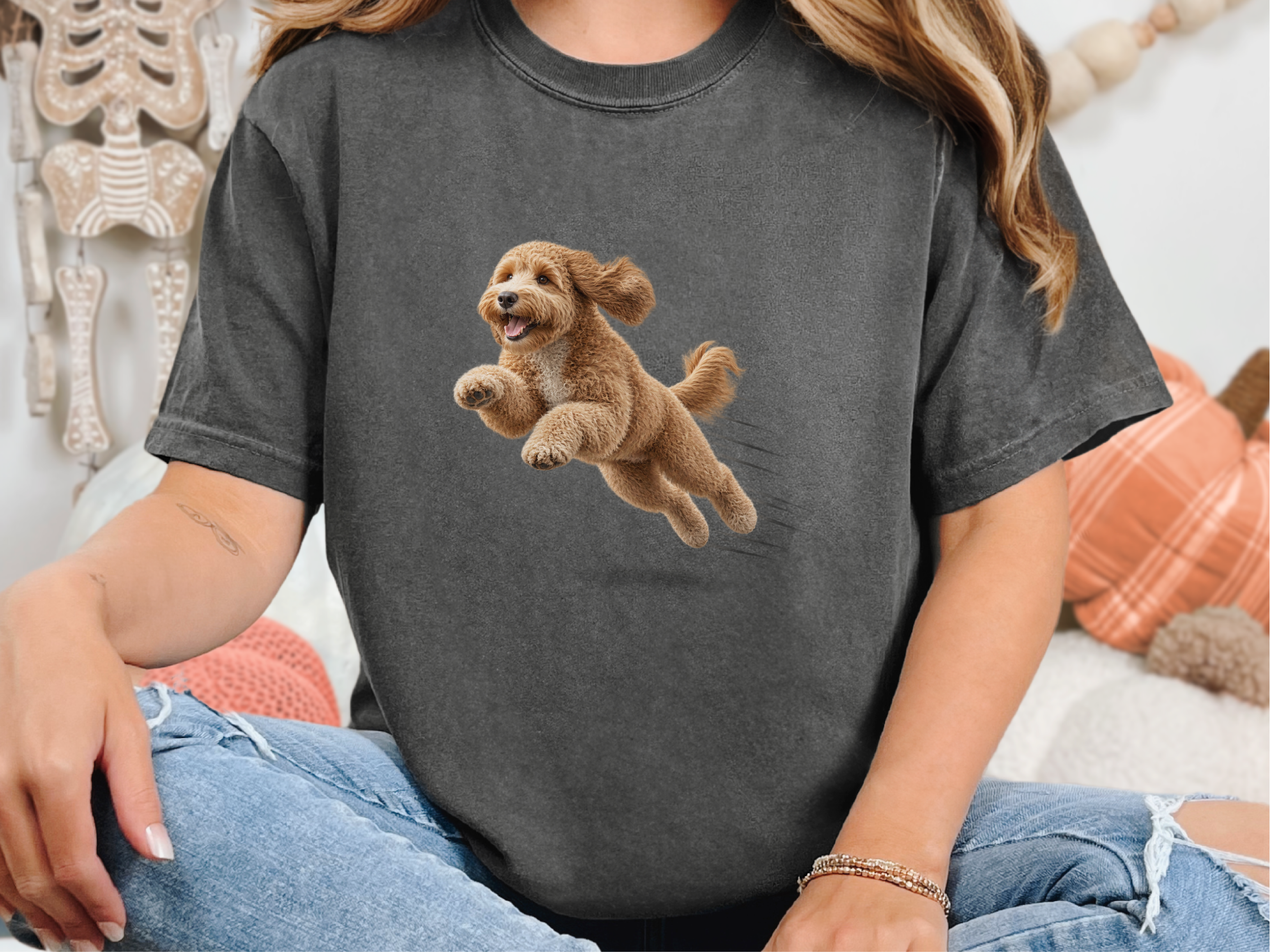 Running Goldendoodle Speed Lines doodle dog shirt - photo 5