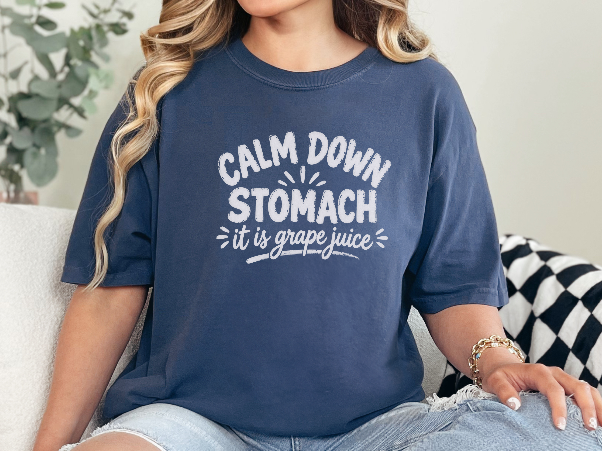 Calm Down Stomach Grape Juice funny shirt - photo 8