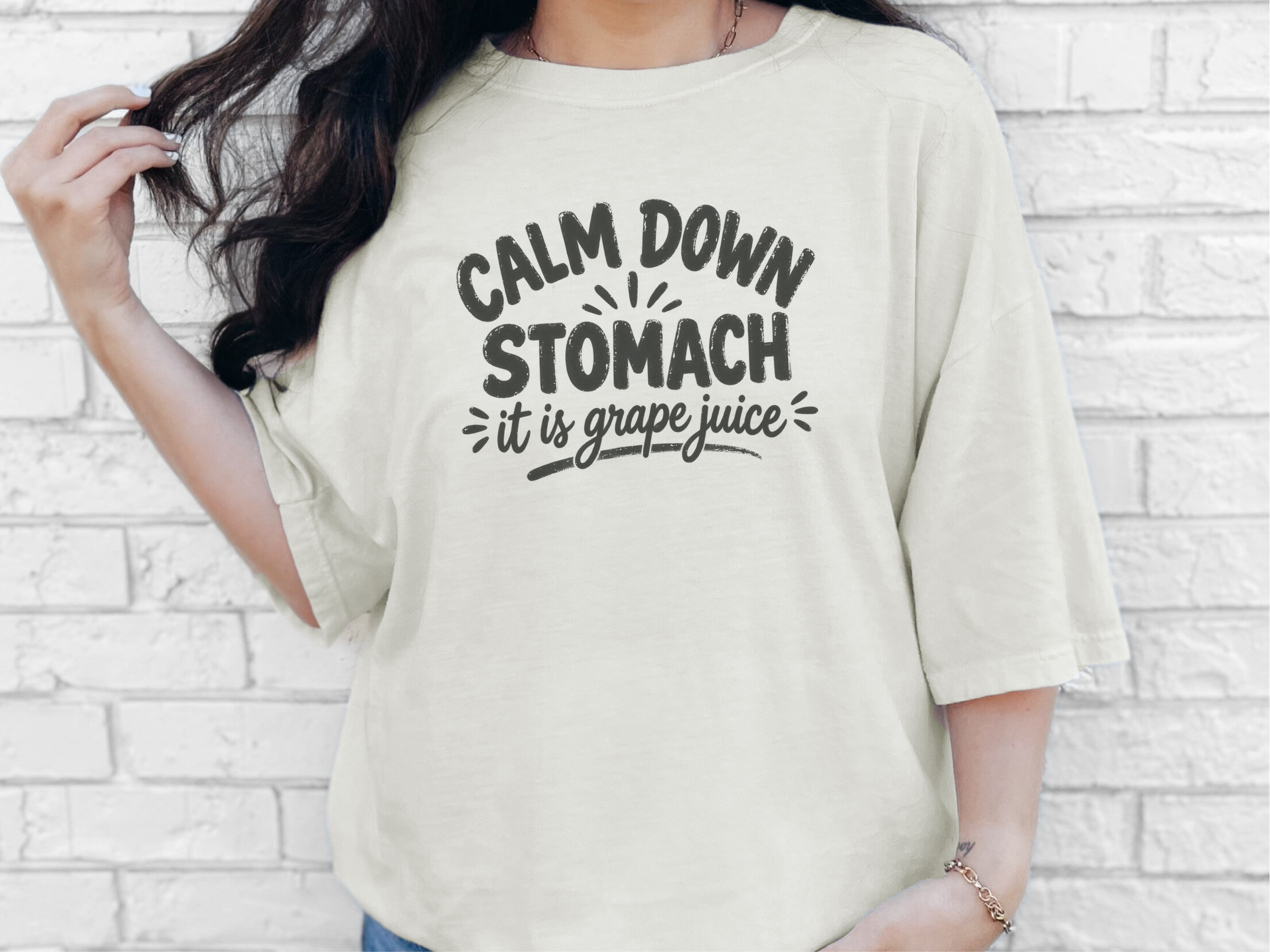 Calm Down Stomach Grape Juice funny shirt - photo 7