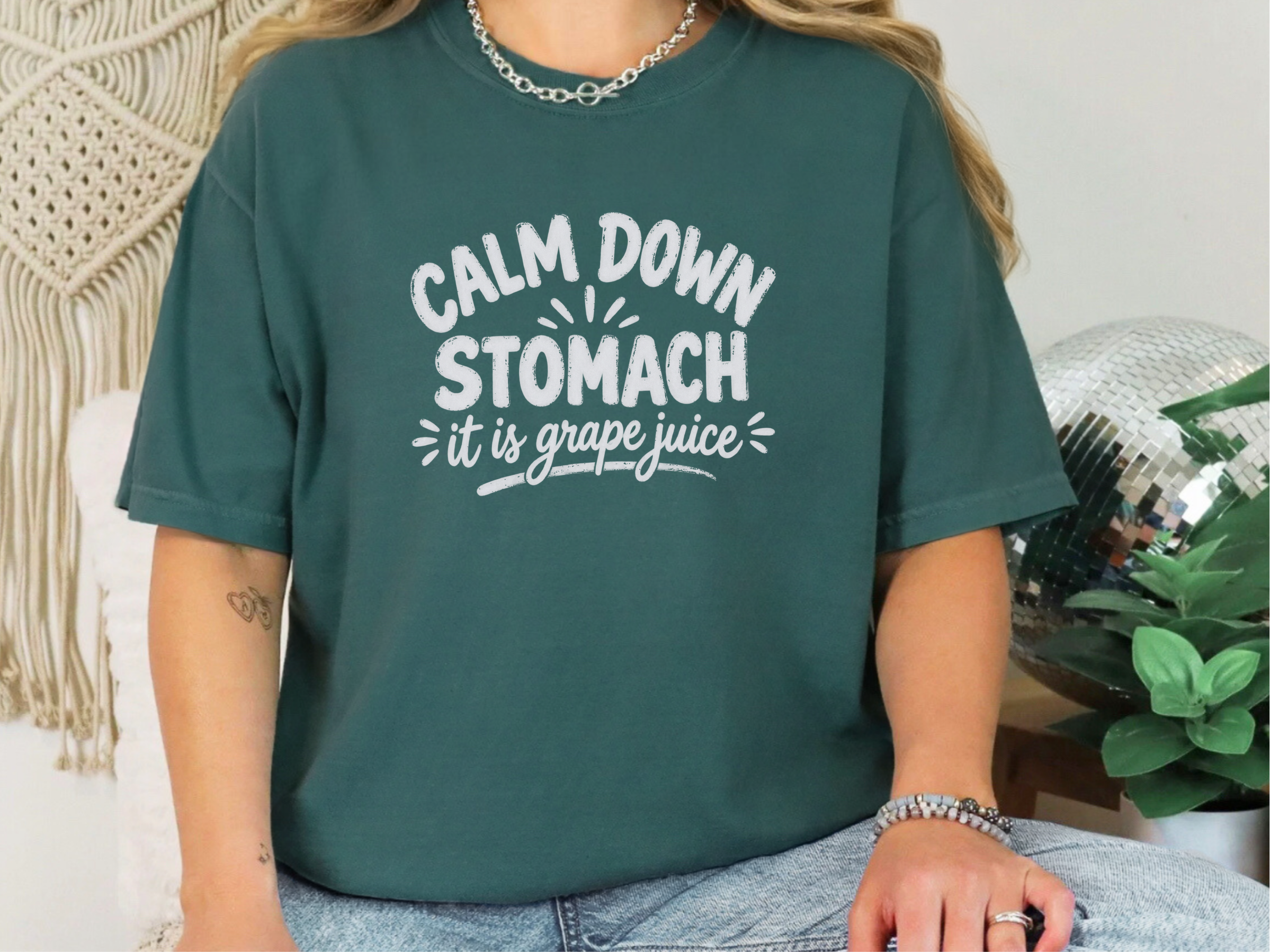 Calm Down Stomach Grape Juice funny shirt - photo 6
