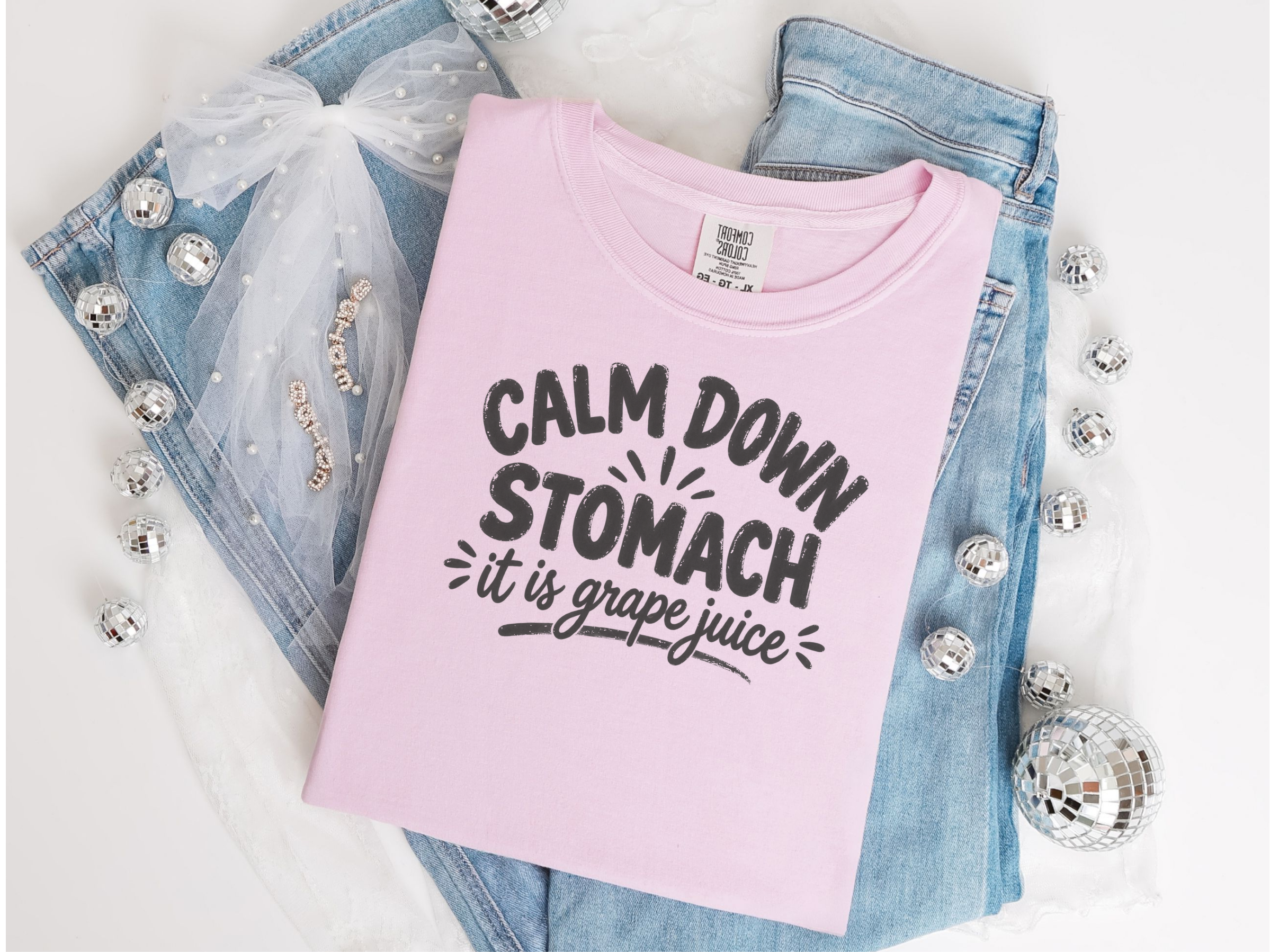 Calm Down Stomach Grape Juice funny shirt - photo 3