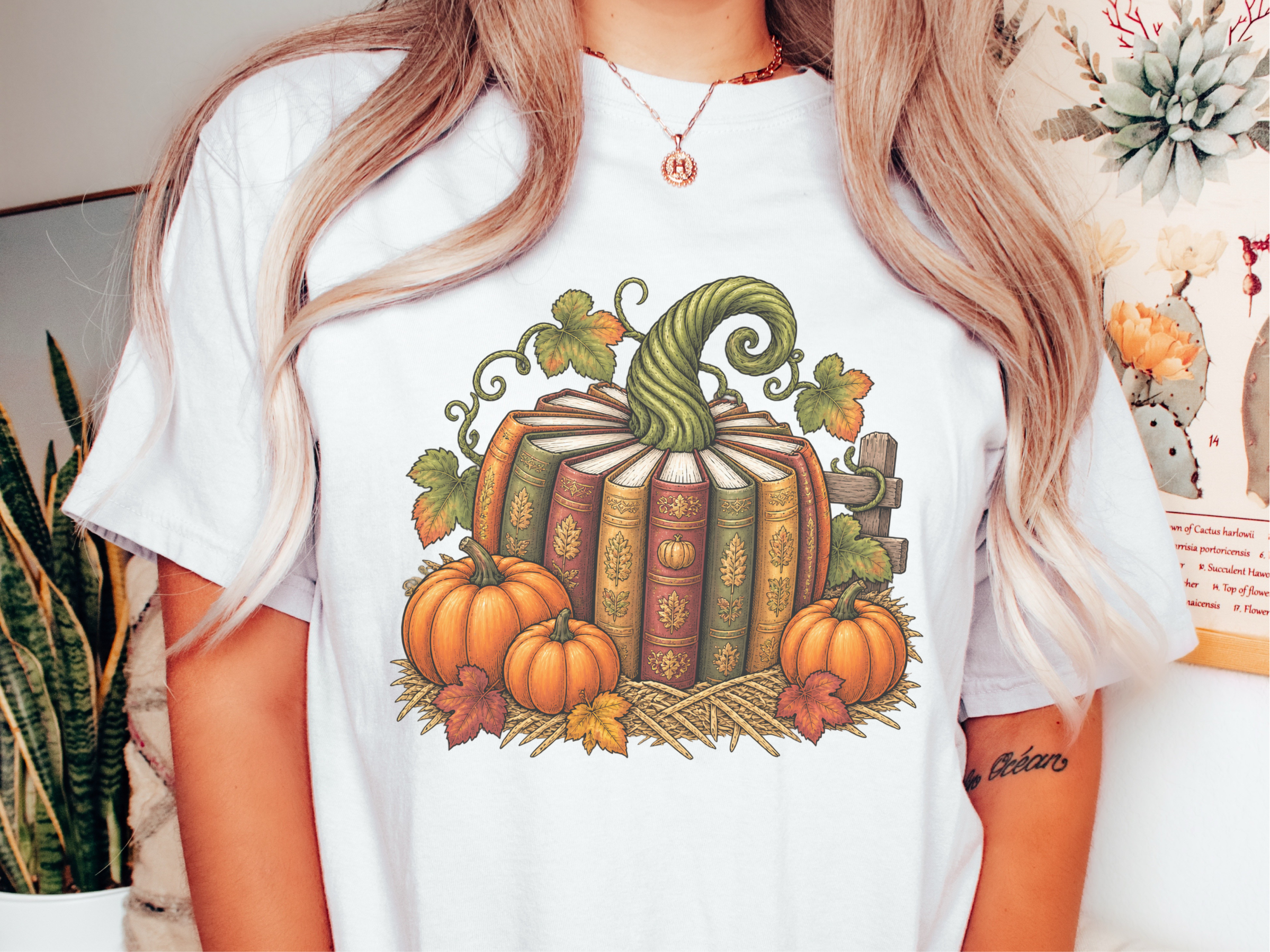 Vintage Book Spine Pumpkin funny shirt - photo 1
