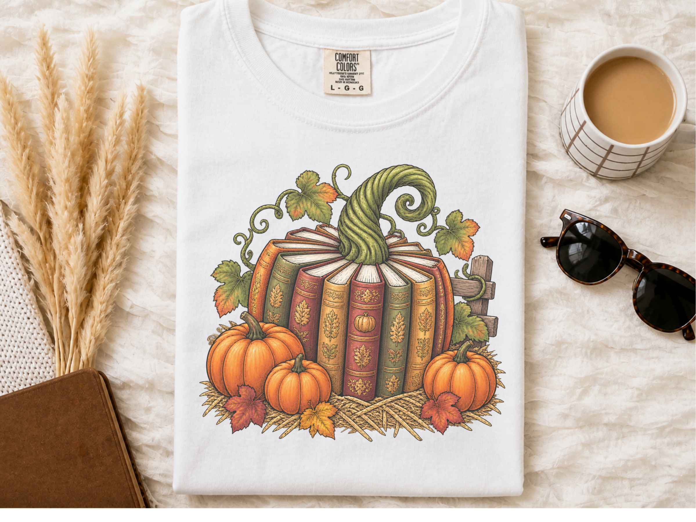 Vintage Book Spine Pumpkin funny shirt - photo 2
