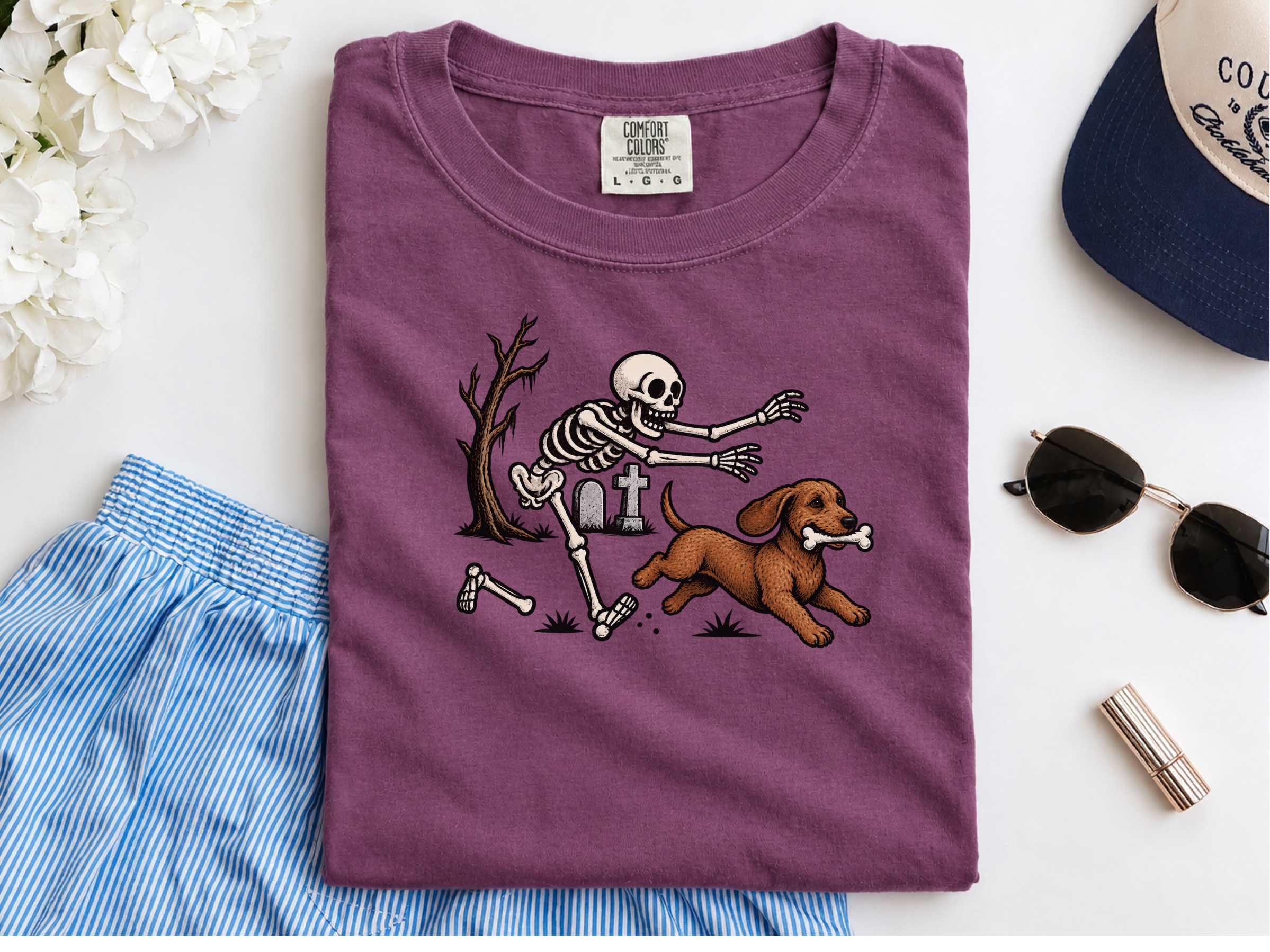 Dachshund Skeleton Bone Chase doodle dog shirt - photo 5
