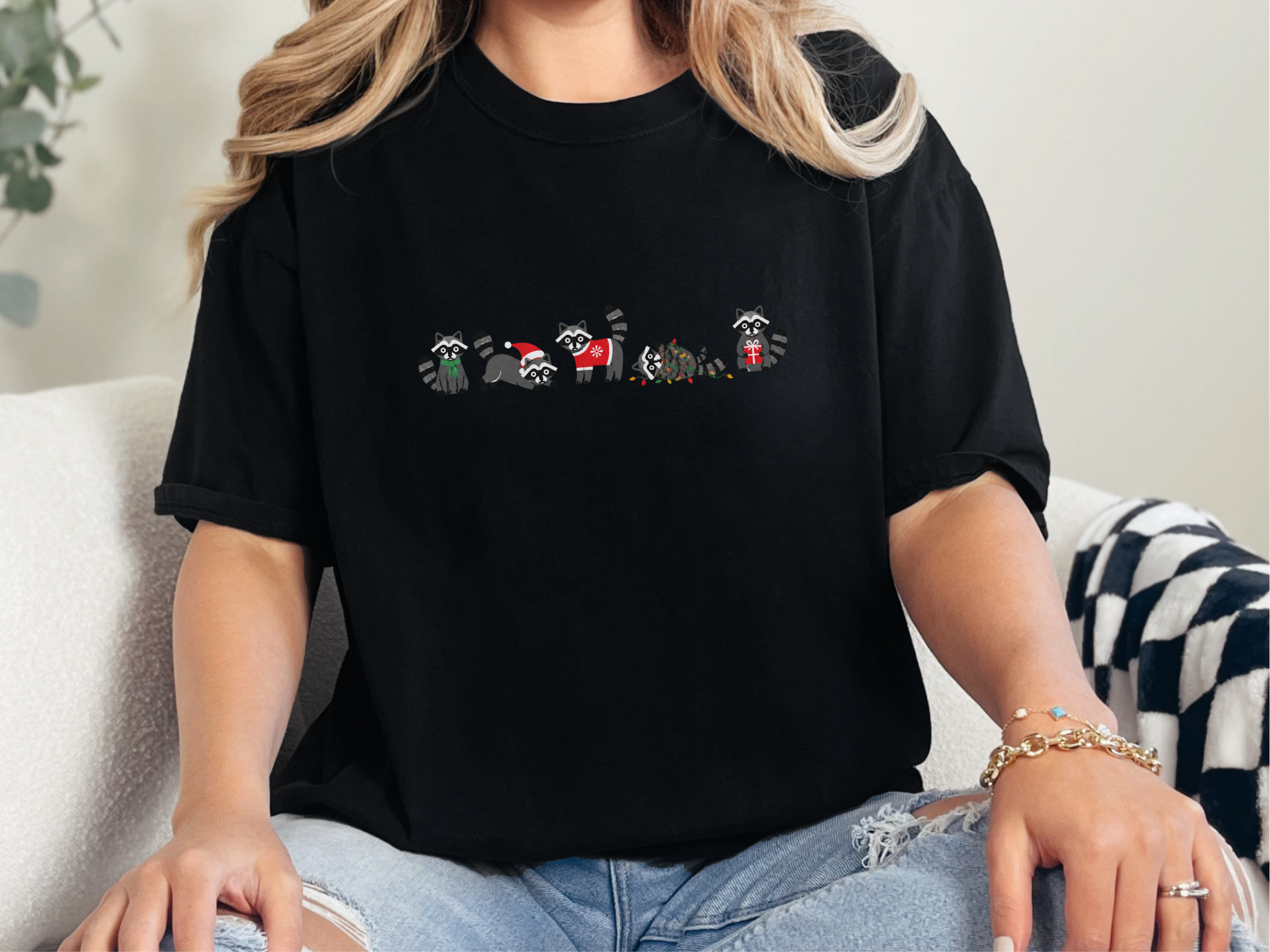 Christmas Raccoons Festive Lineup funny shirt - photo 1