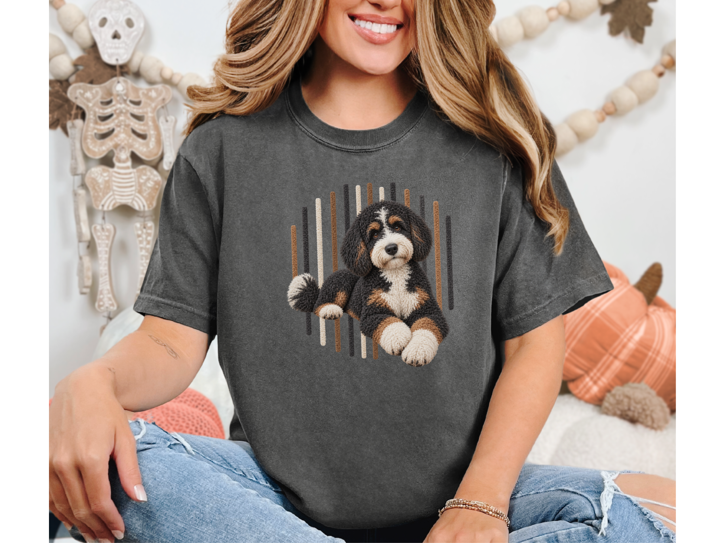 Bernedoodle Dog Vertical Lines_2 doodle dog shirt - photo 3