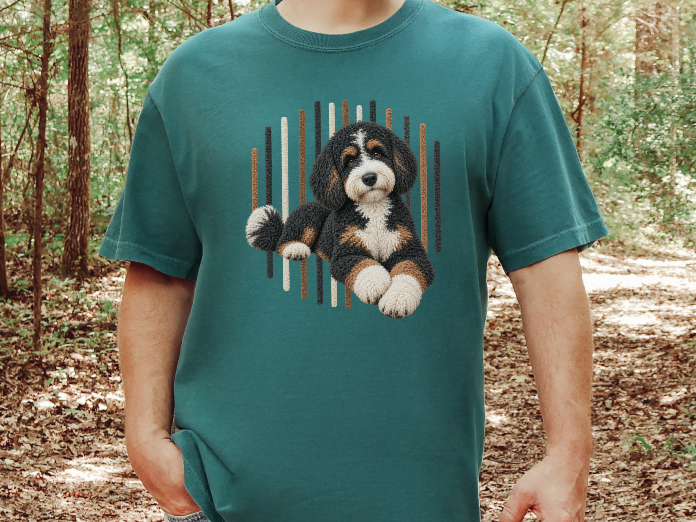 Bernedoodle Dog Vertical Lines_2 doodle dog shirt - photo 7