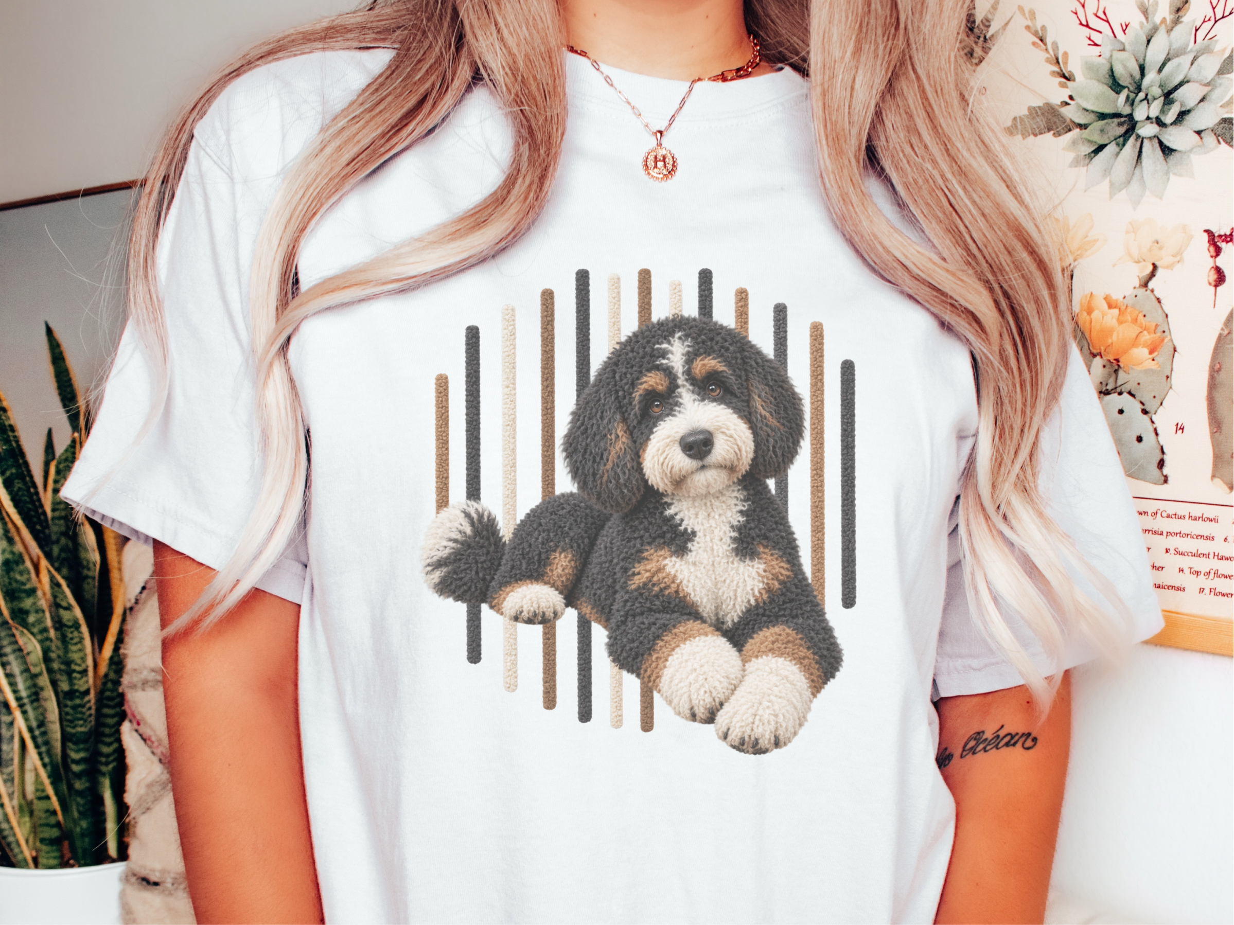 Bernedoodle Dog Vertical Lines_2 doodle dog shirt - photo 1