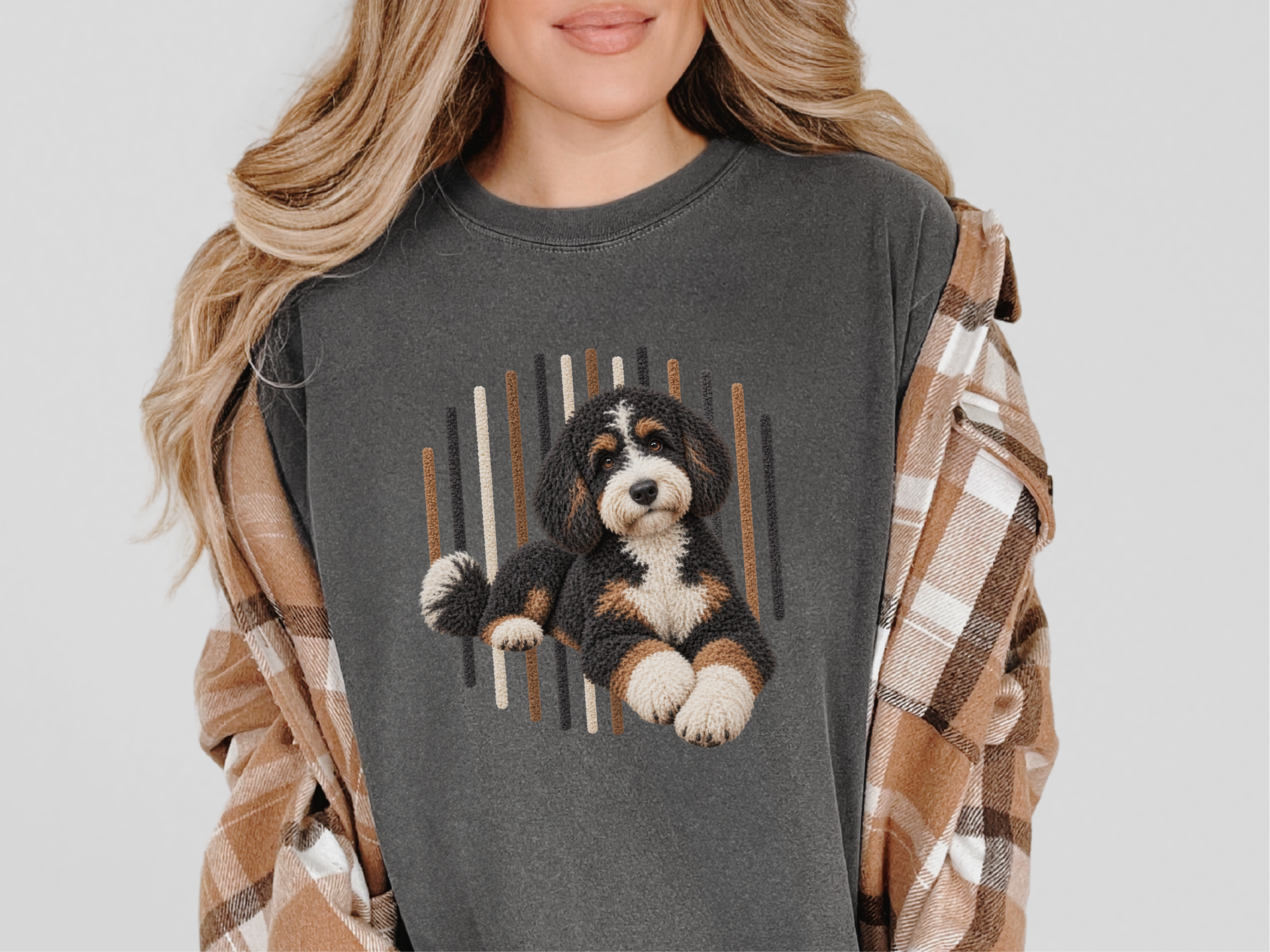 Bernedoodle Dog Vertical Lines_2 doodle dog shirt - photo 4
