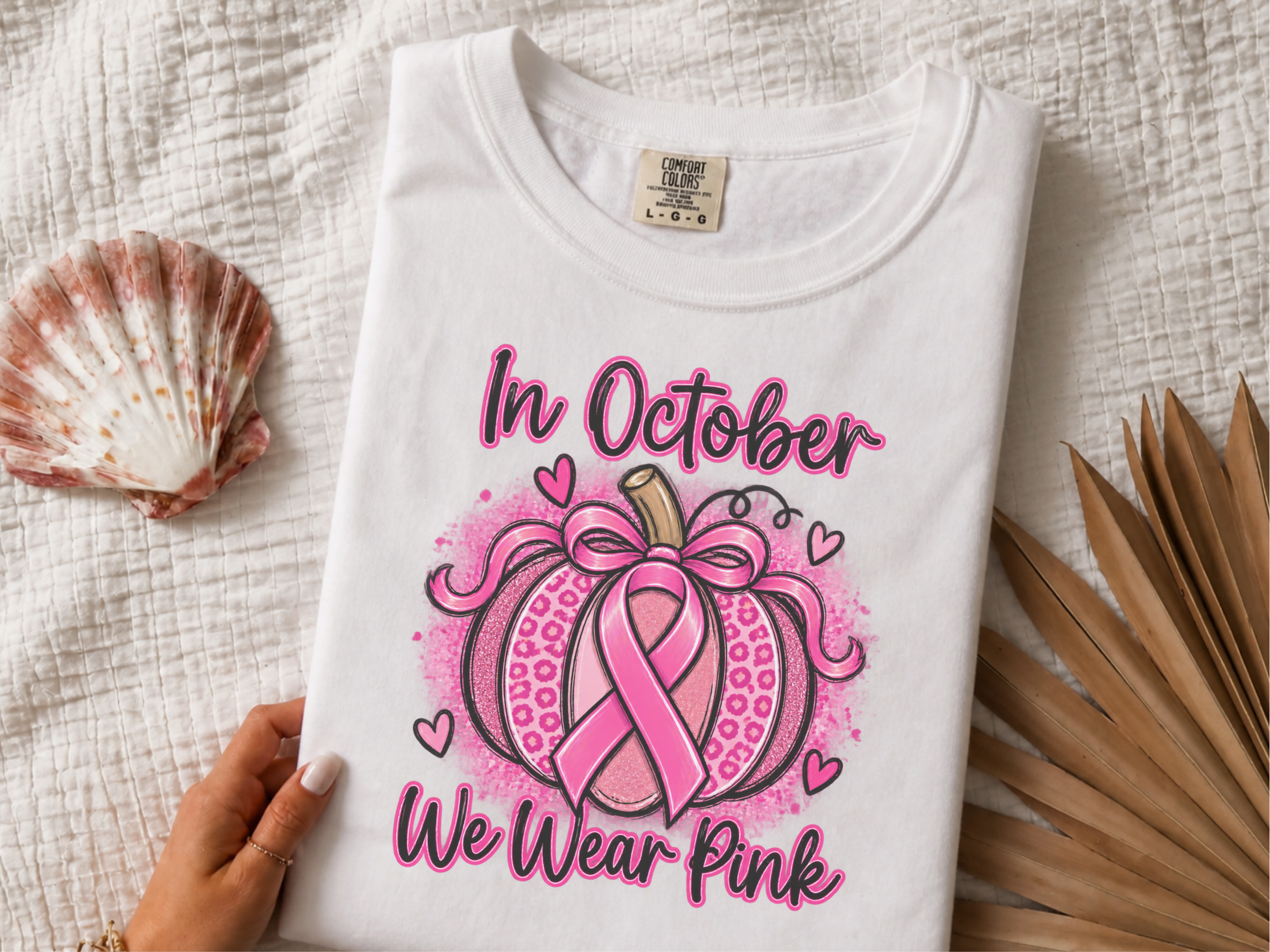 Pink Ribbon Leopard Pumpkin funny shirt - photo 1