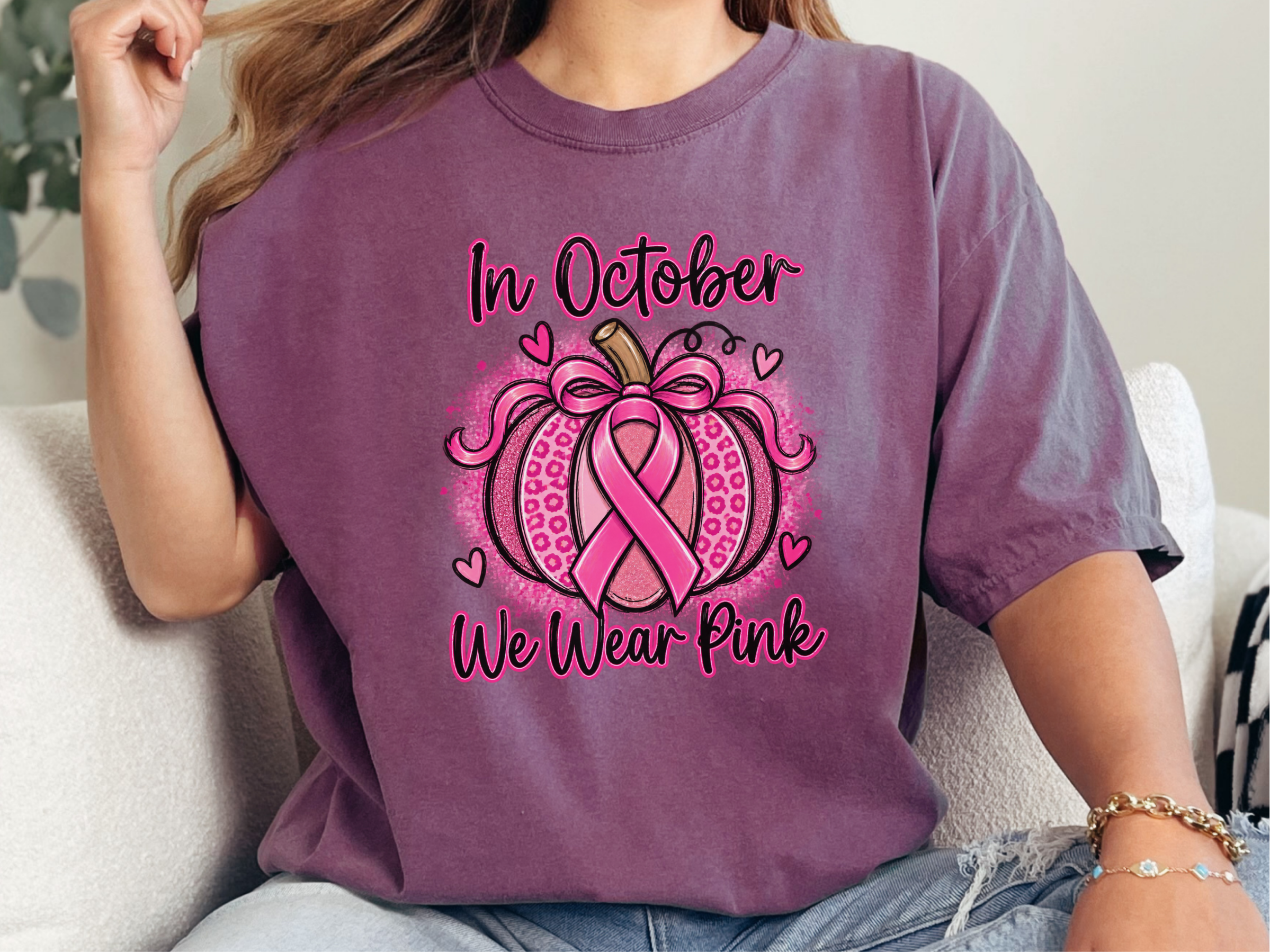 Pink Ribbon Leopard Pumpkin funny shirt - photo 6