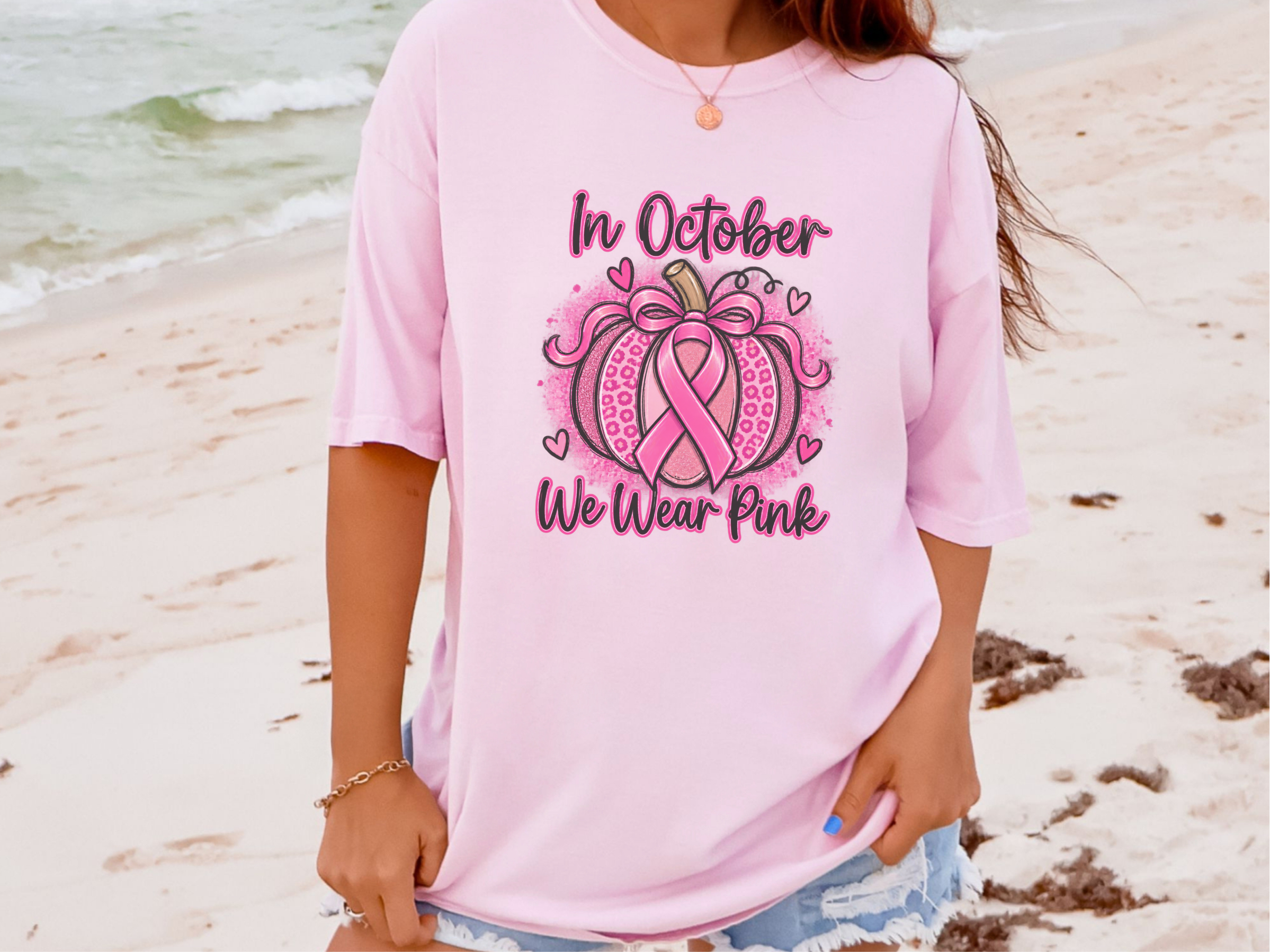 Pink Ribbon Leopard Pumpkin funny shirt - photo 5
