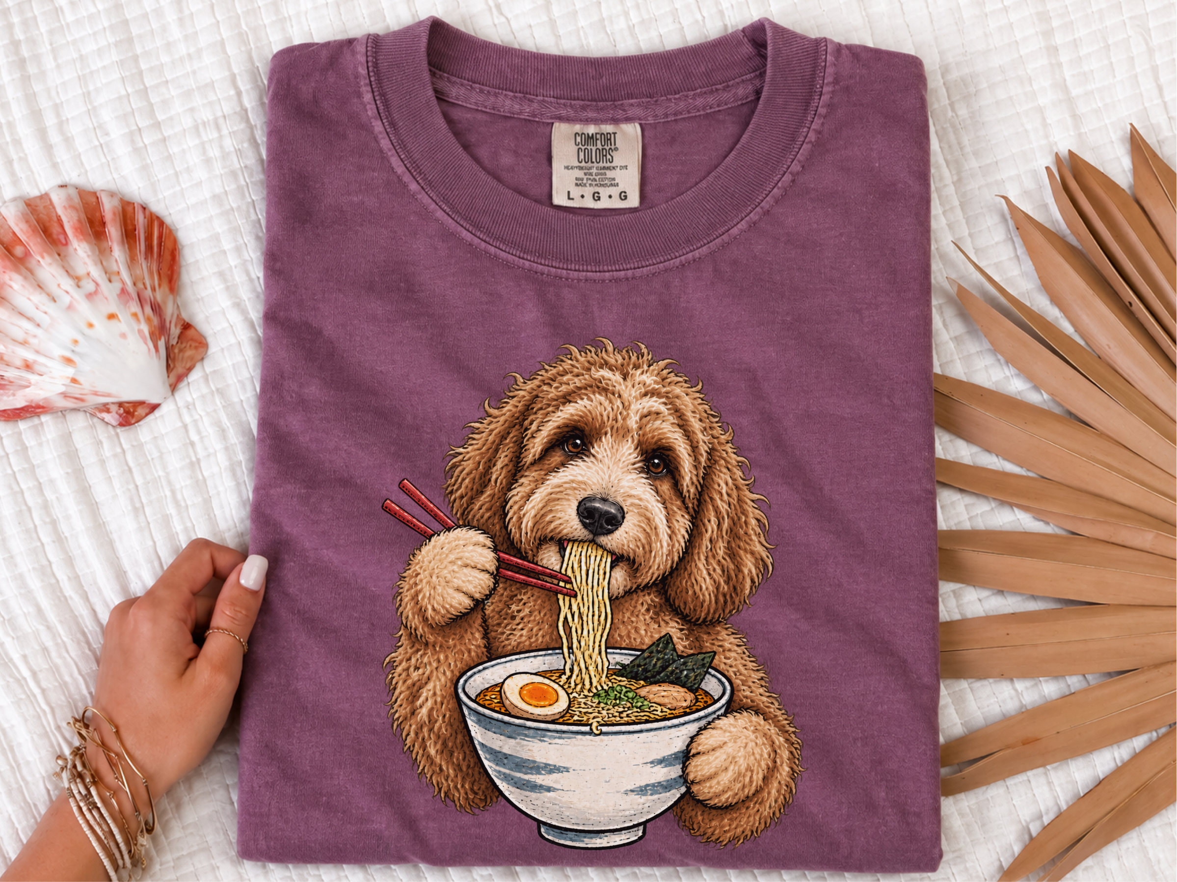 Labradoodle Eating Ramen Bowl doodle dog shirt - photo 7