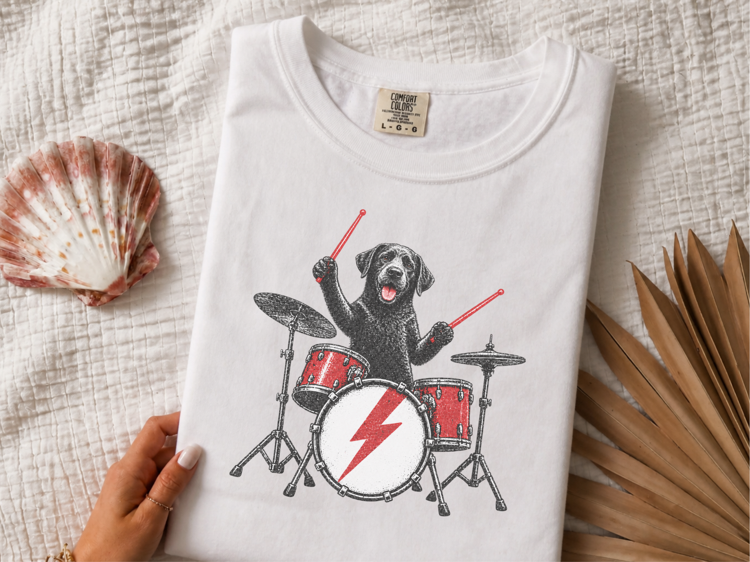 Black Labrador Drummer Kit doodle dog shirt - photo 2