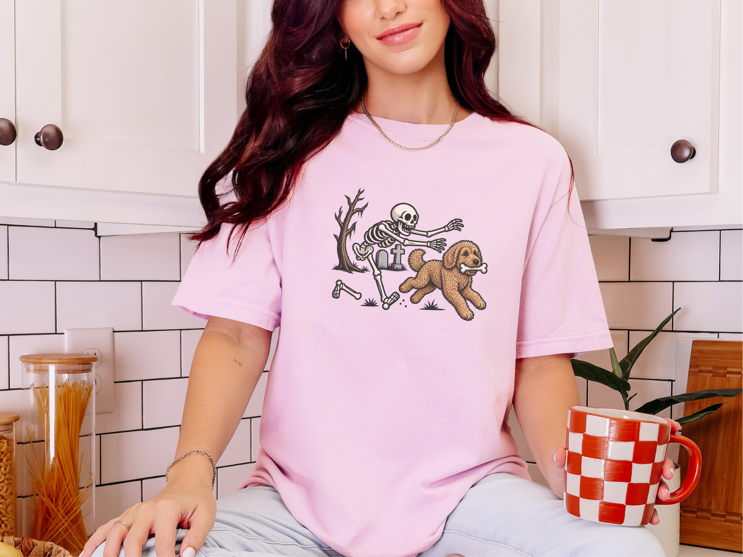 Labradoodle Skeleton Bone Chase doodle dog shirt - photo 6