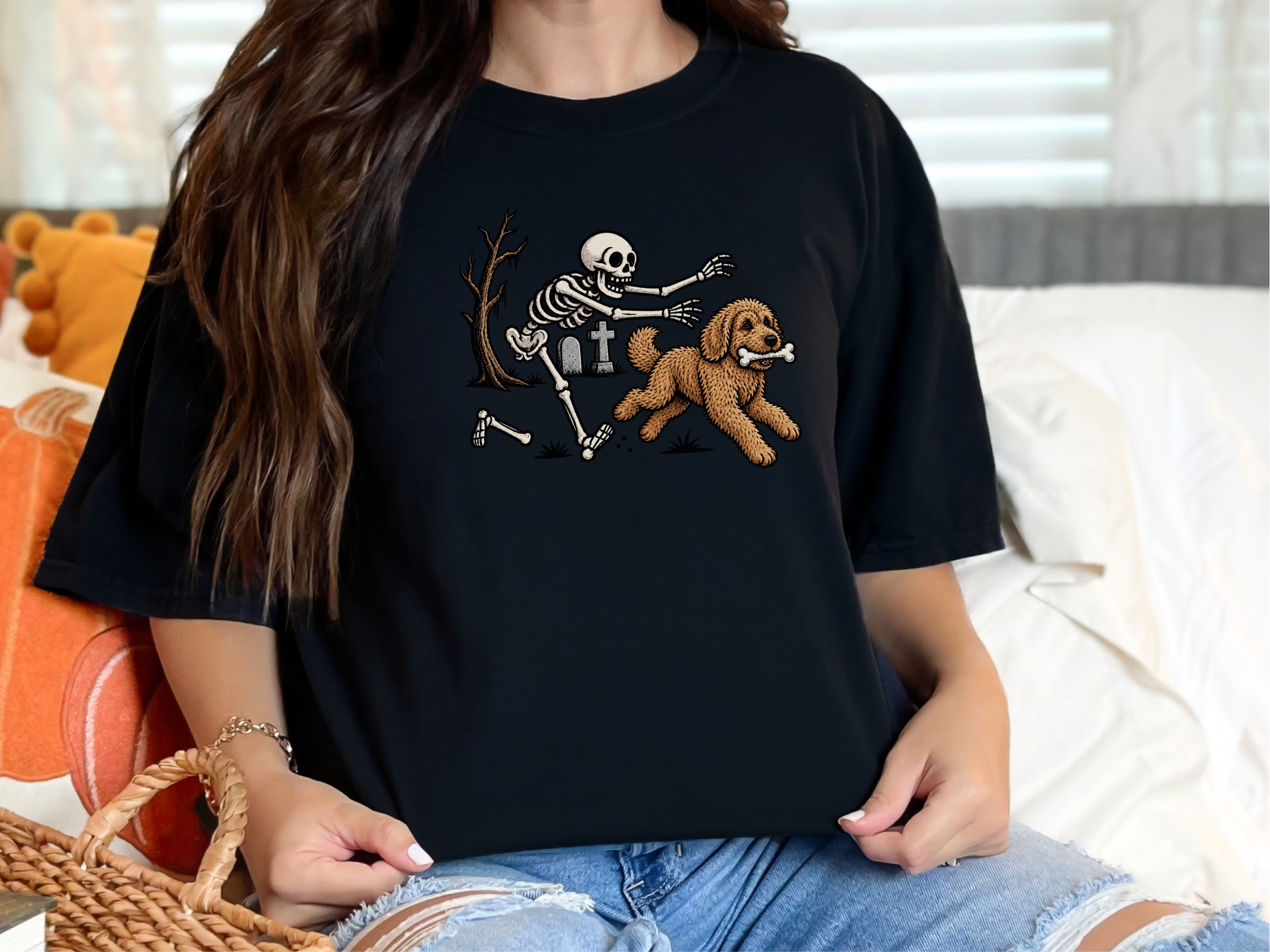 Labradoodle Skeleton Bone Chase doodle dog shirt - photo 4