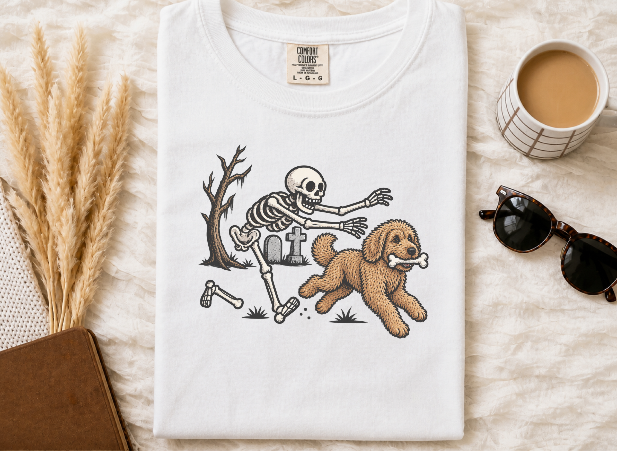 Labradoodle Skeleton Bone Chase doodle dog shirt - photo 2