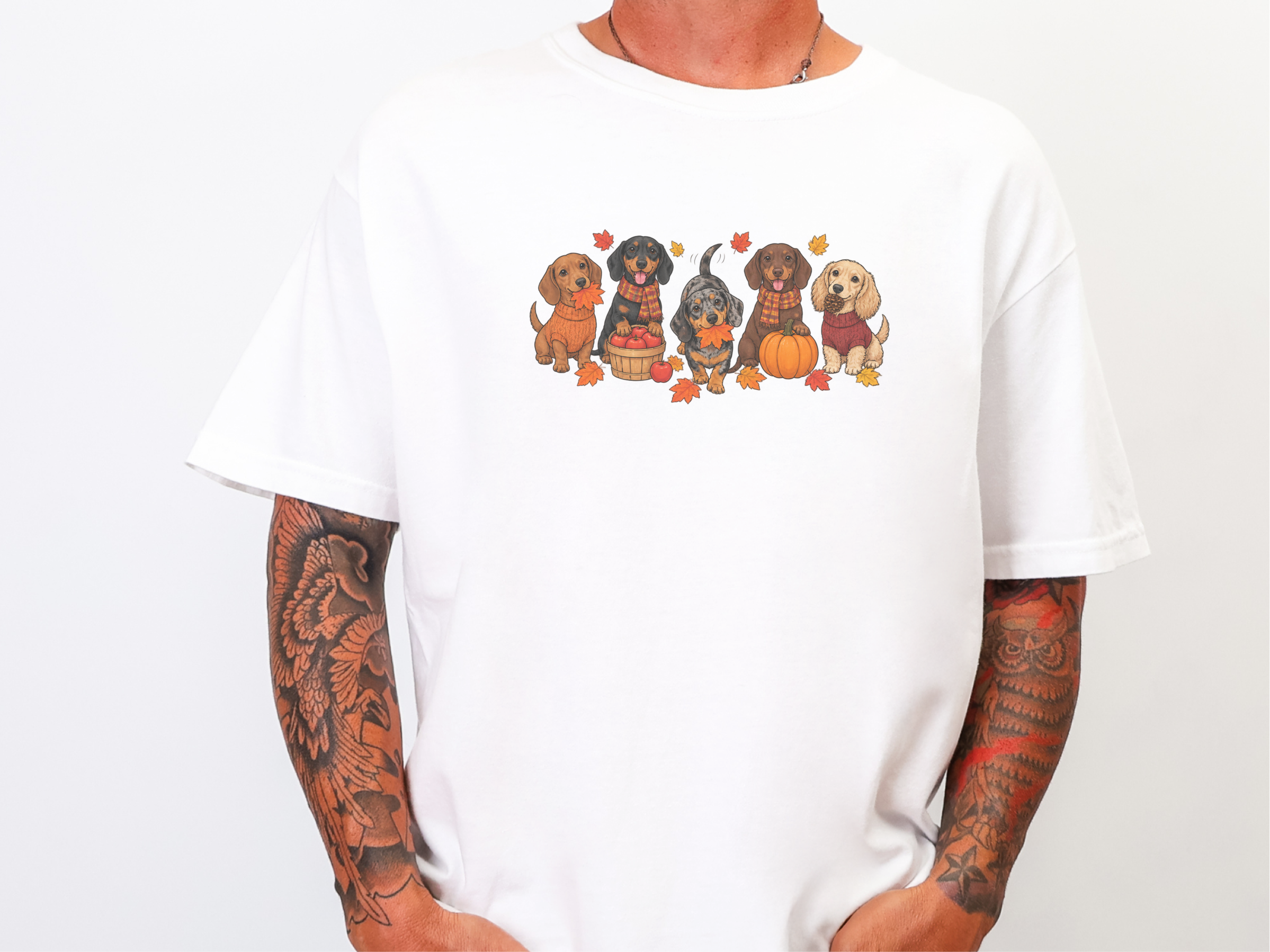 Dachshunds Fall Activities Lineup doodle dog shirt - photo 1