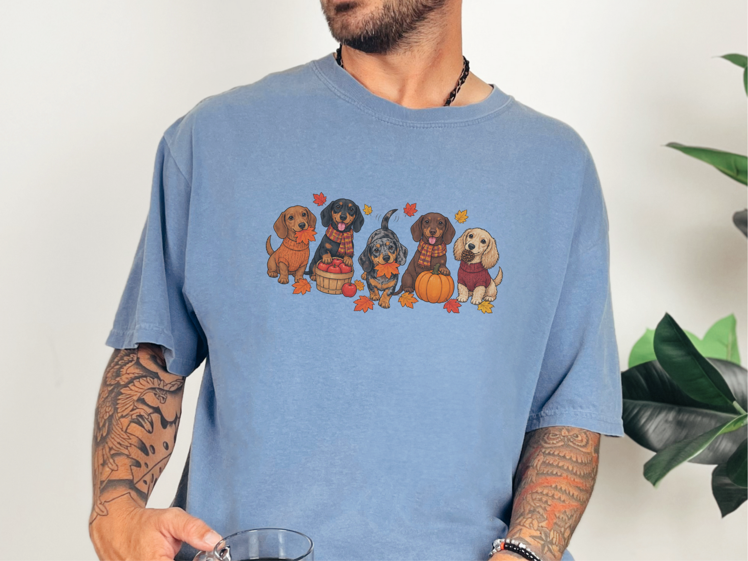 Dachshunds Fall Activities Lineup doodle dog shirt - photo 7