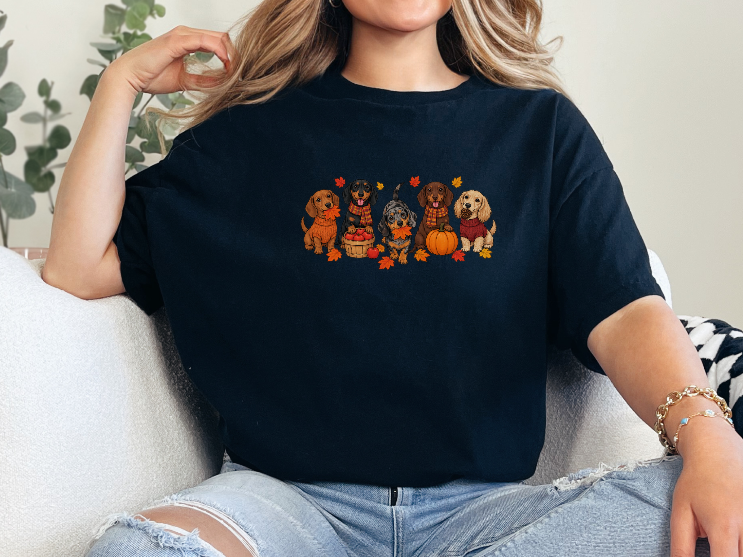 Dachshunds Fall Activities Lineup doodle dog shirt - photo 3