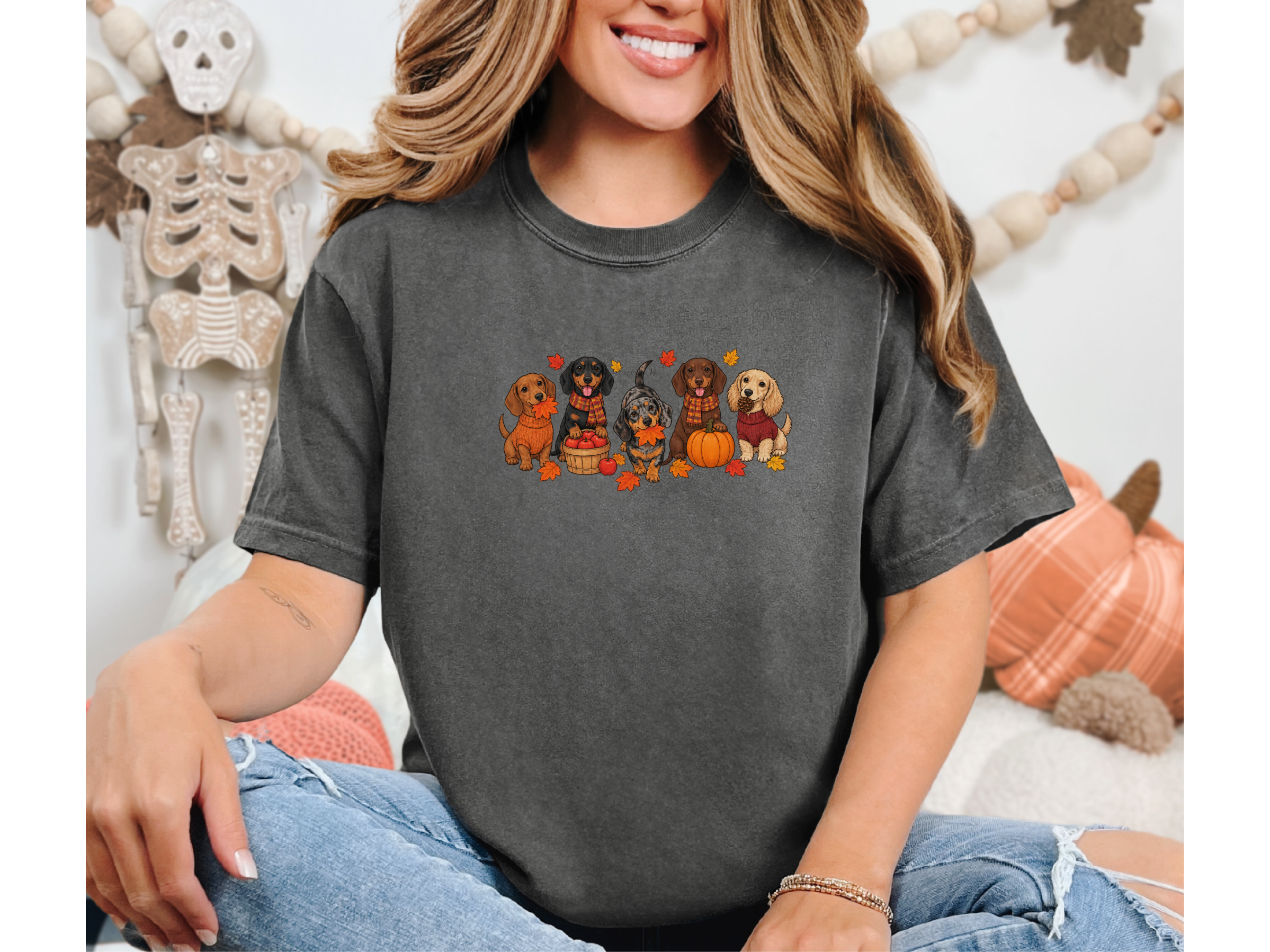 Dachshunds Fall Activities Lineup doodle dog shirt - photo 5