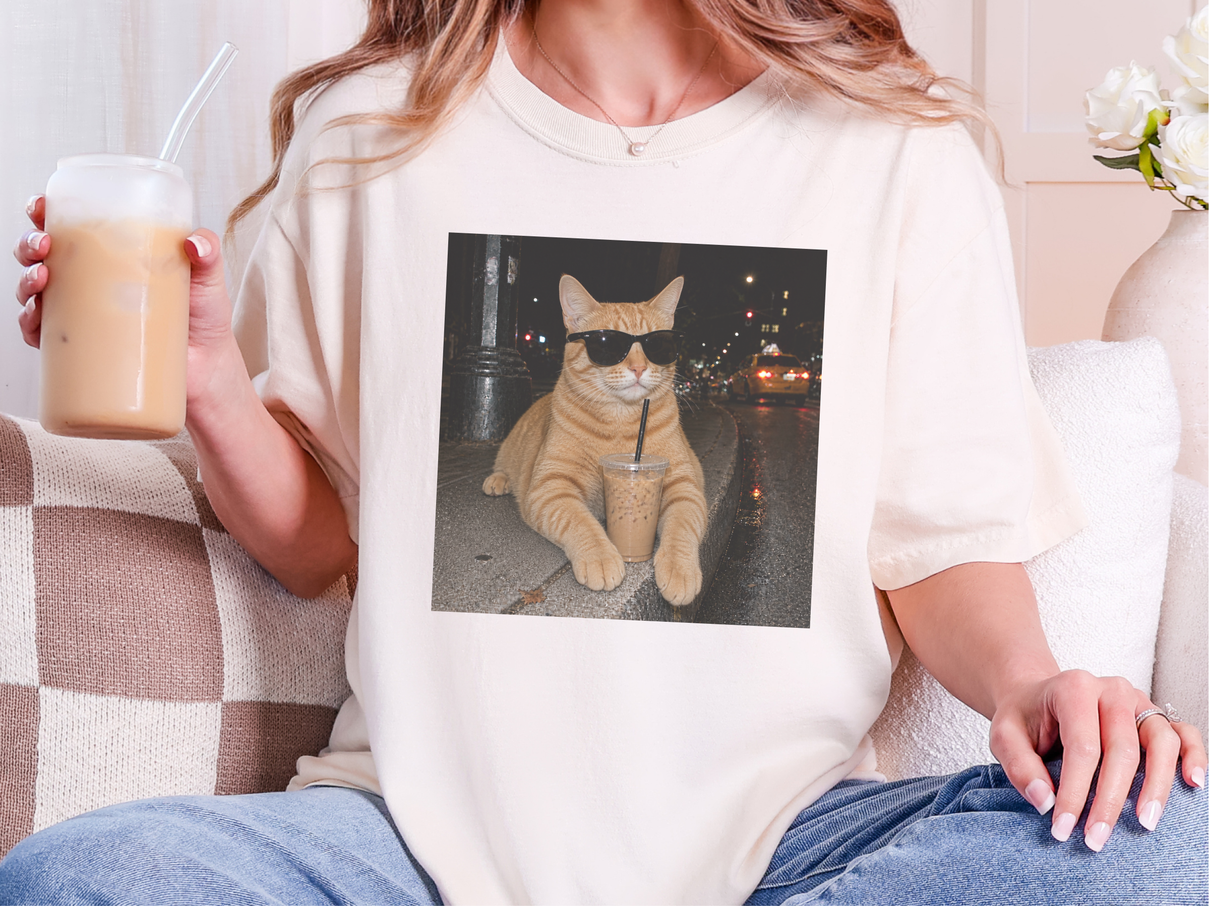 Cool Orange Cat Iced Coffee funny shirt - photo 8