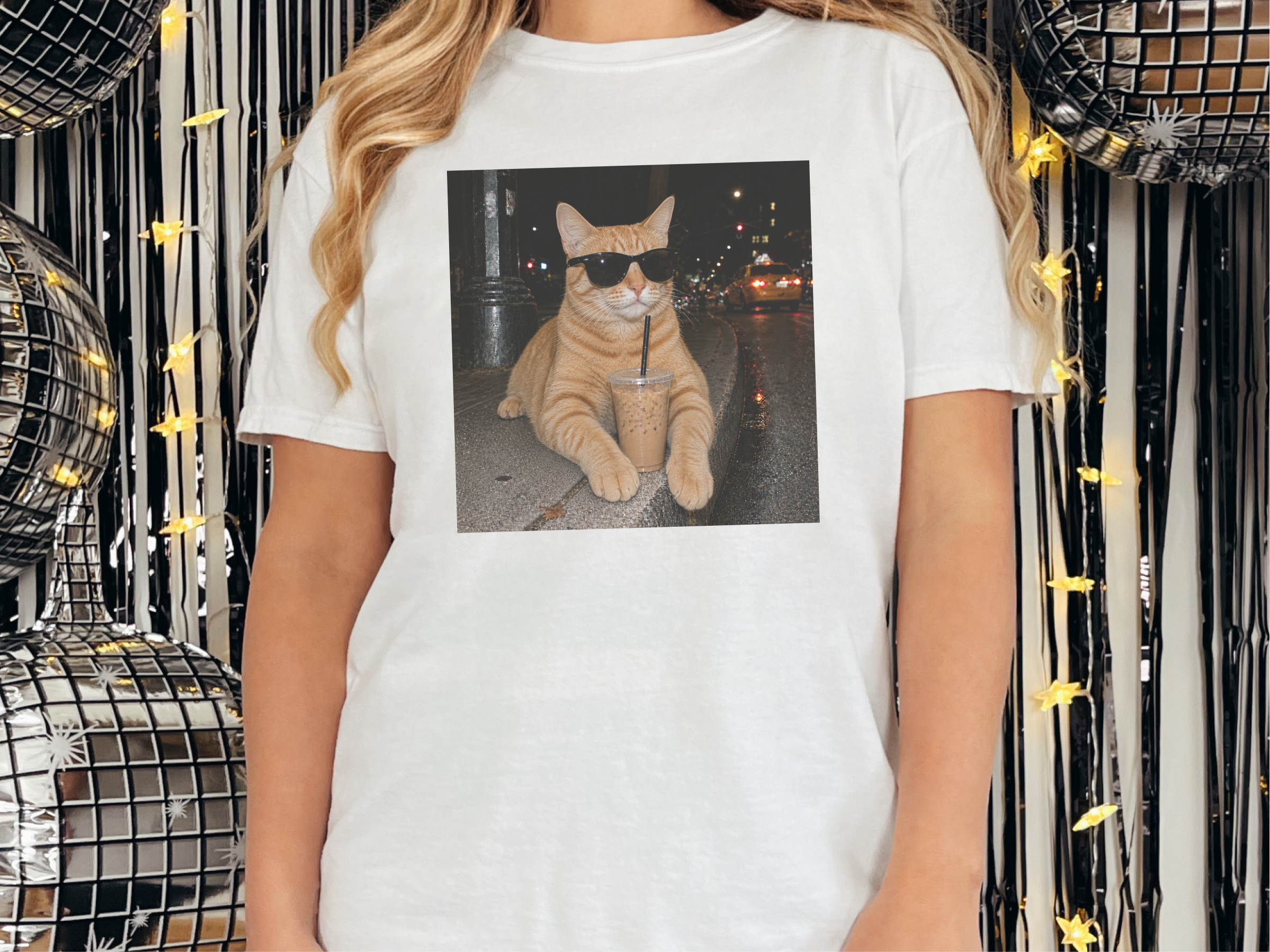 Cool Orange Cat Iced Coffee funny shirt - photo 1