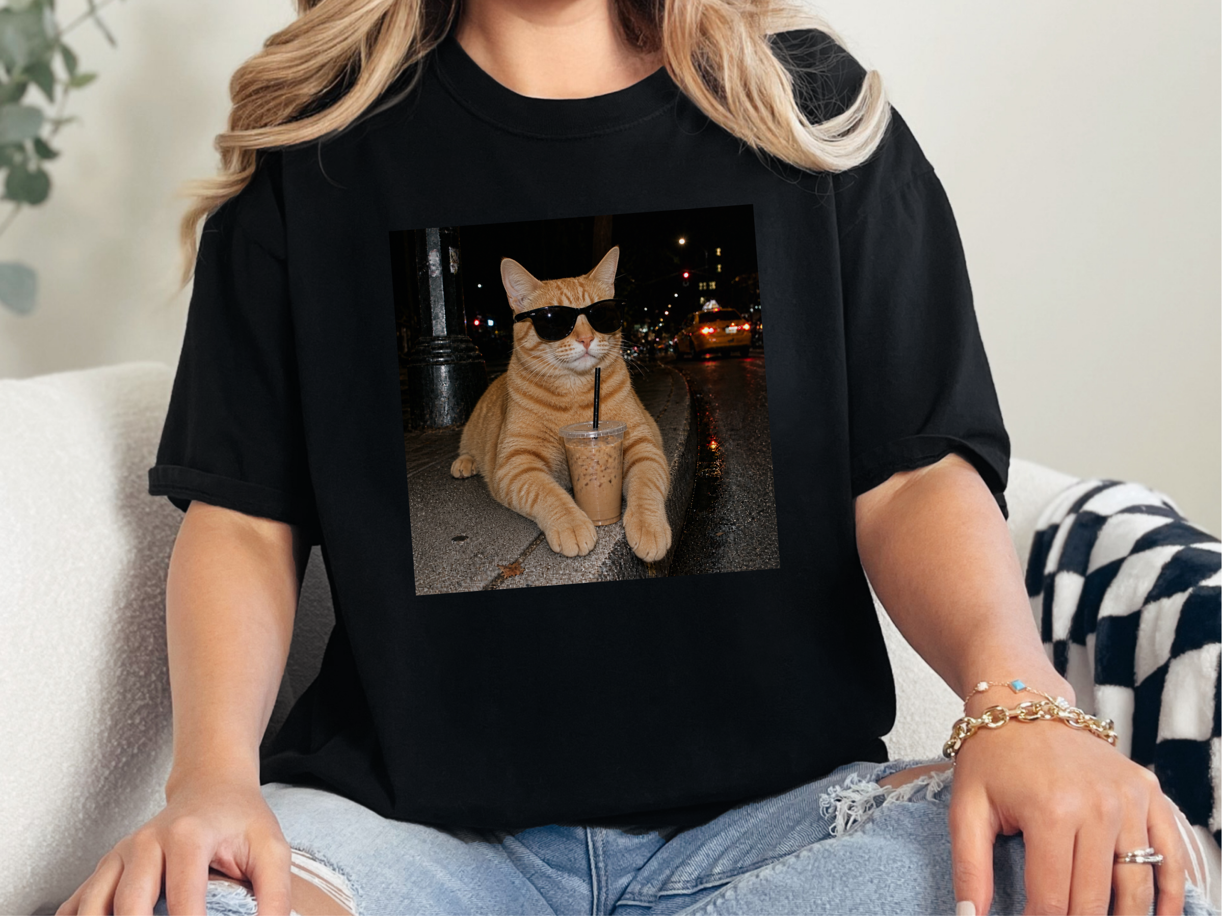 Cool Orange Cat Iced Coffee funny shirt - photo 2