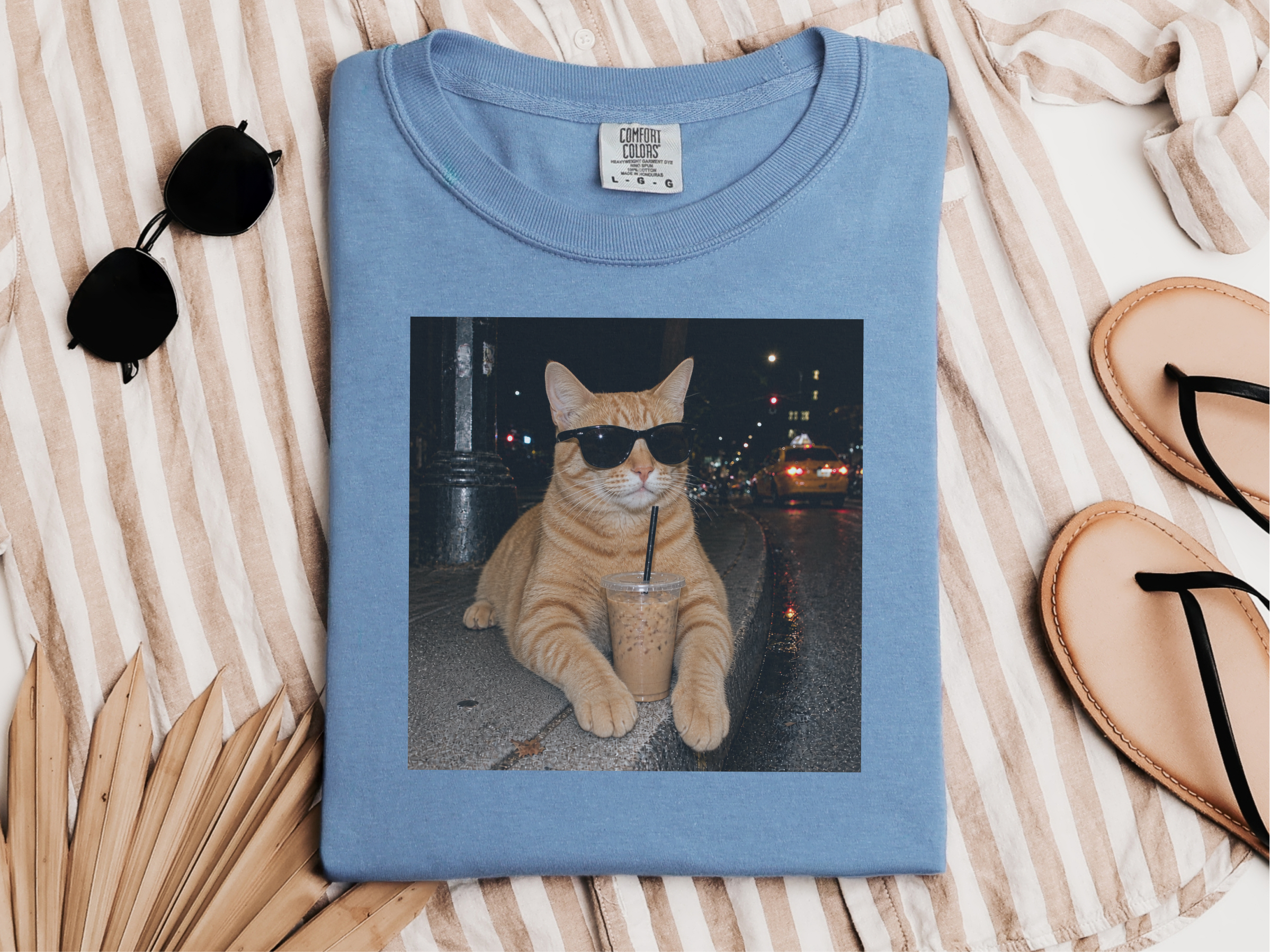 Cool Orange Cat Iced Coffee funny shirt - photo 5