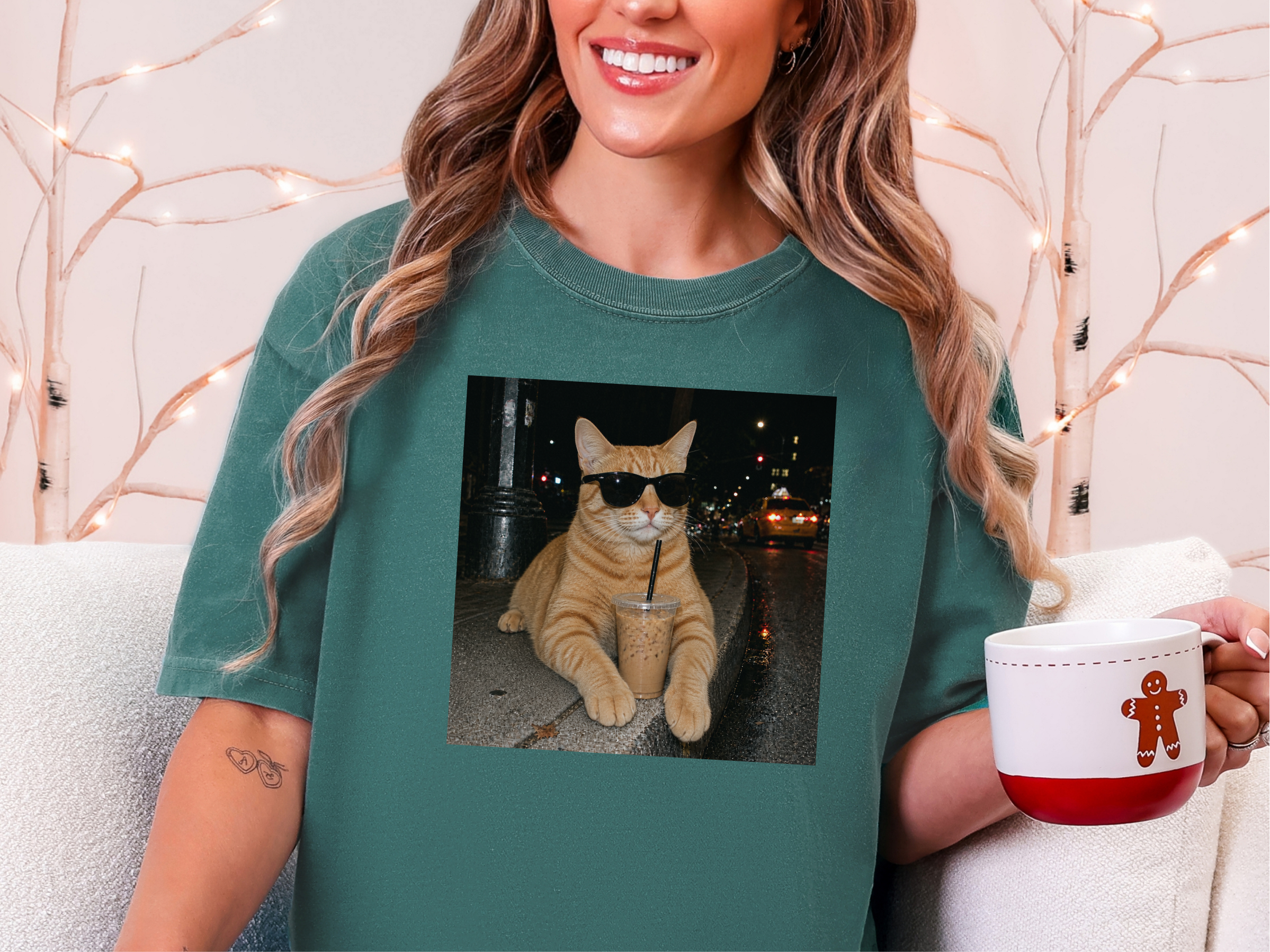 Cool Orange Cat Iced Coffee funny shirt - photo 7